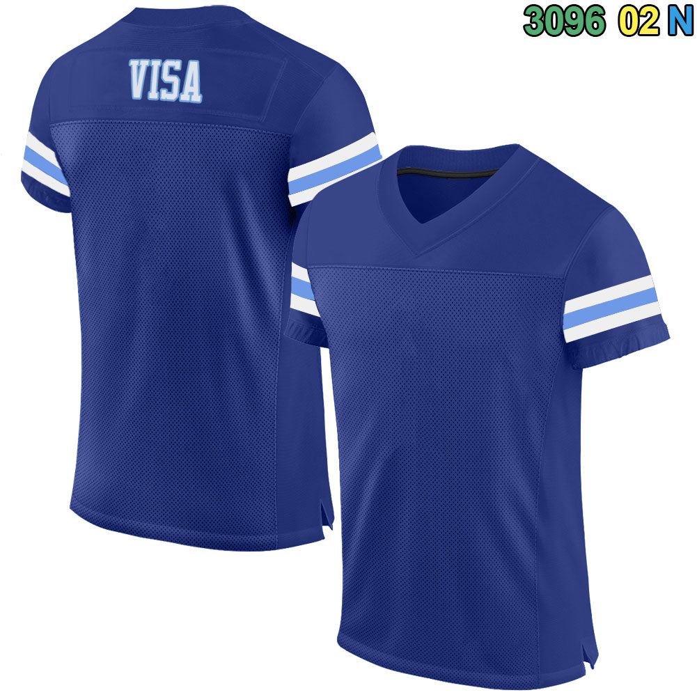 For VASA-Custom Blue Classic Style Mesh Authentic Football Jersey