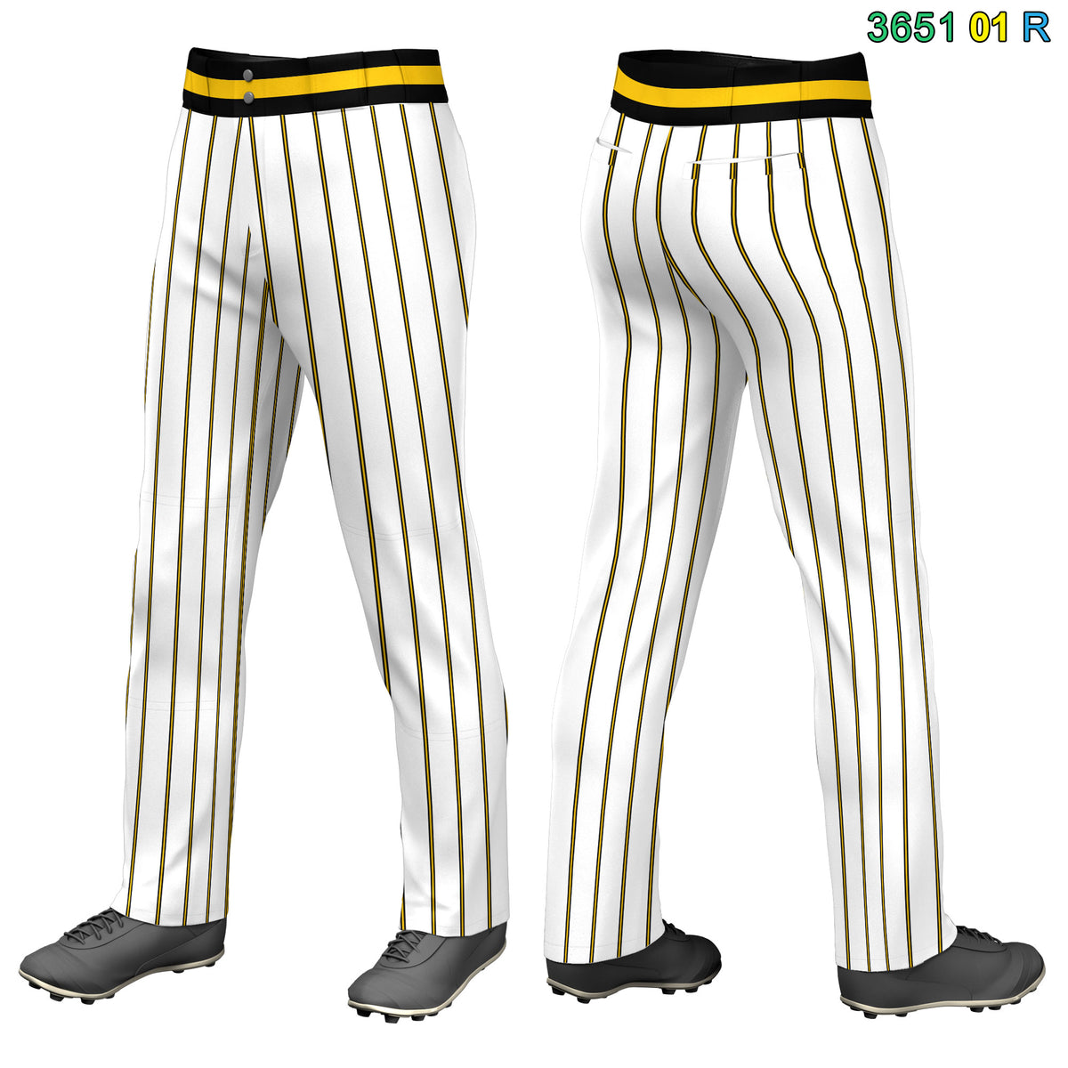 Custom White Black Pinstripe Fit Stretch Practice Loose-fit Baseball Pants