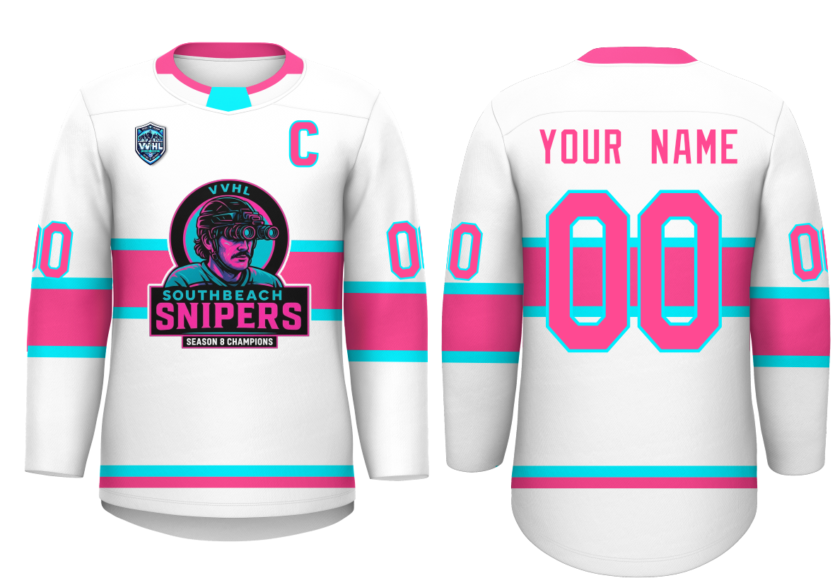 VVHL S9 South beach Snipers Black White Hockey Jersey