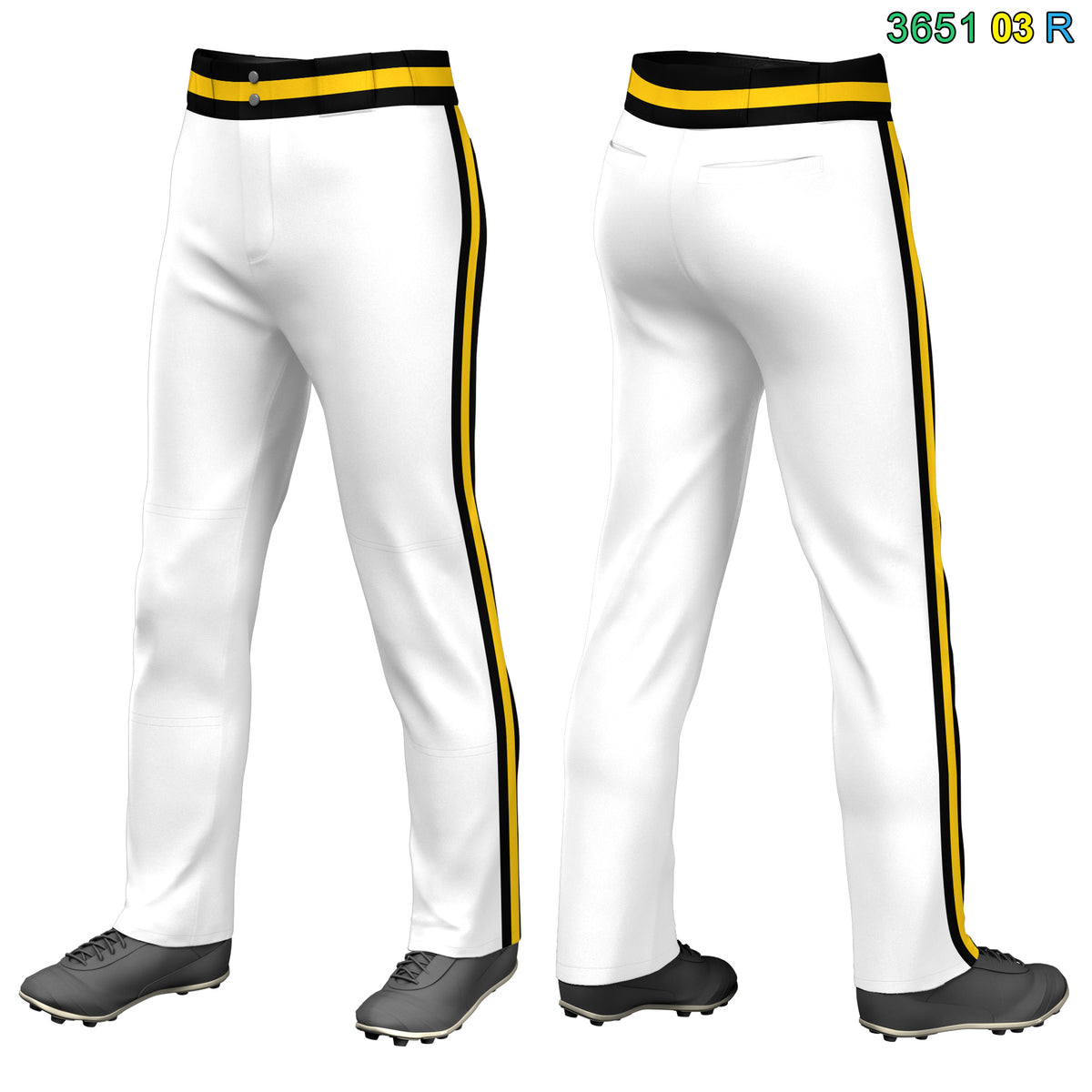 Fans-Made |Custom White Black Classic Fit Stretch Practice Loose-fit Baseball Pants¨C Available for Reorder