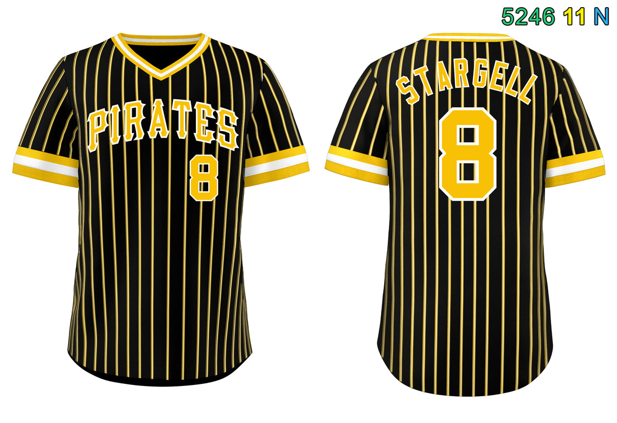 Fans-Made |Custom Black Gold Stripe Fashion Authentic Pullover Baseball Jersey¨C Available for Reorder