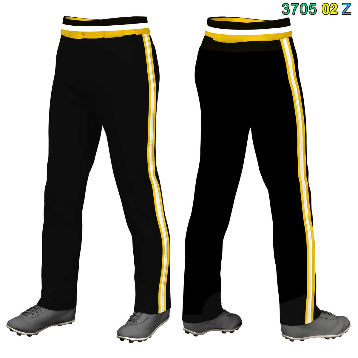 Fans-Made |Custom Black Gold Classic Fit Stretch Practice Loose-fit Baseball Pants¨C Available for Reorder