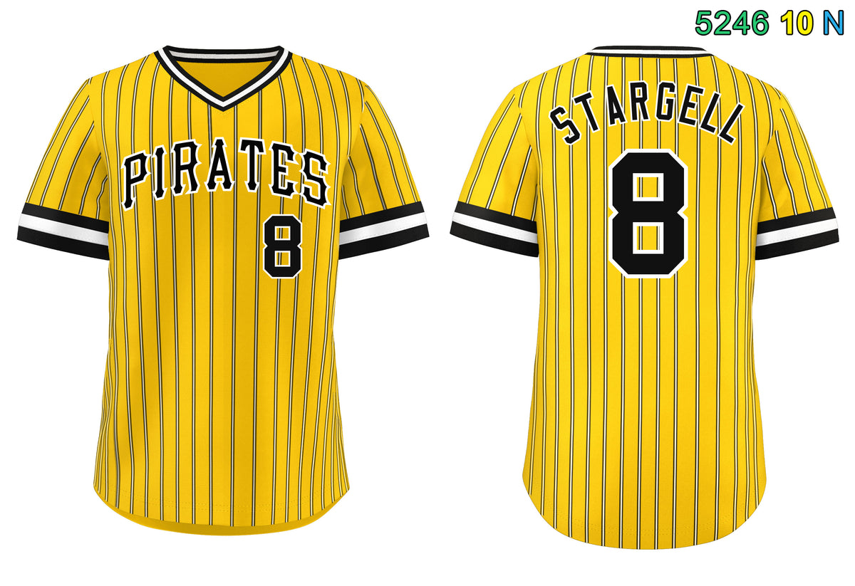 Fans-Made |Custom Gold Black Stripe Fashion Authentic Pullover Baseball Jersey¨C Available for Reorder