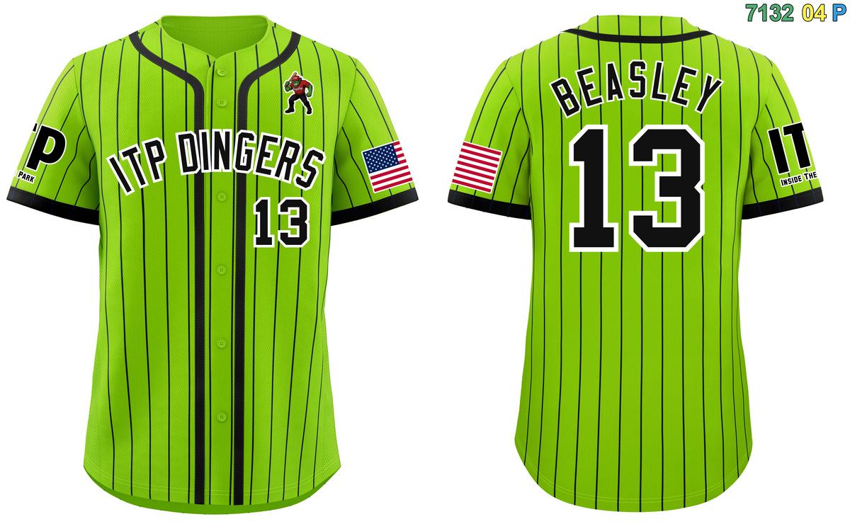Fans-Made |Custom Black Neon Green Stripe Fashion Design Full ButtonBaseball Jersey¨C Available for Reorder