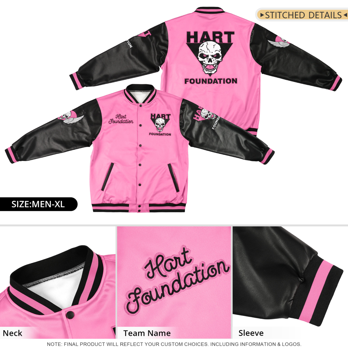 Custom White Brown Gold Raglan Sleeves Varsity Full-Snap Leather Sleeves Letterman Jacket
