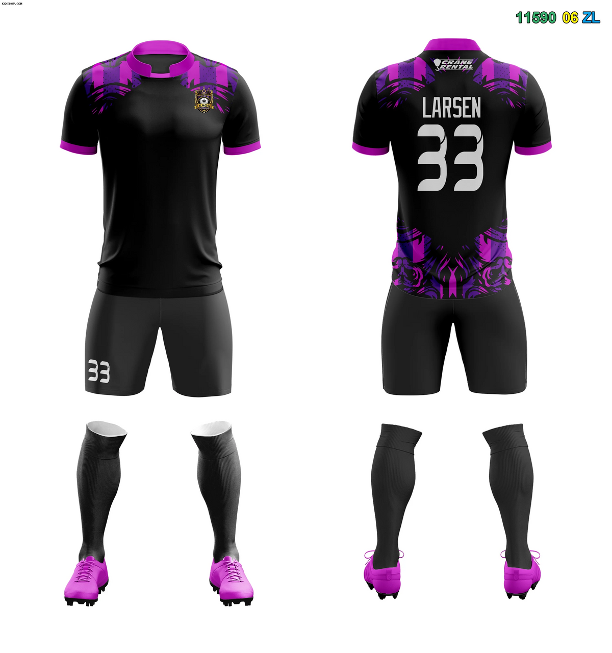 Fans-Made |Custom Black Purple White Sport Soccer Sets Jersey¨C Available for Reorder
