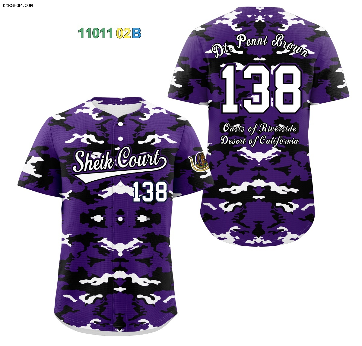 Fans-Made |Custom Purple Black-White Personalized Camo Design Authentic Baseball Jersey¨C Available for Reorder
