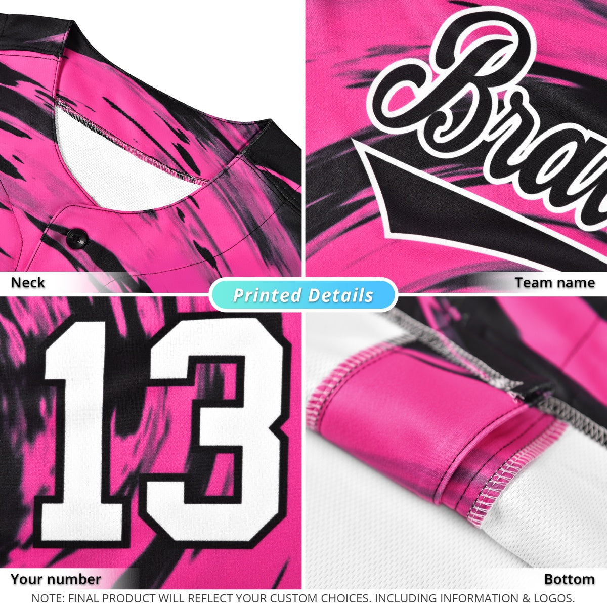 Custom White Red Mother's Day Style Graffiti Pattern Stretch Fabric Baseball Jersey| KXKSHOP
