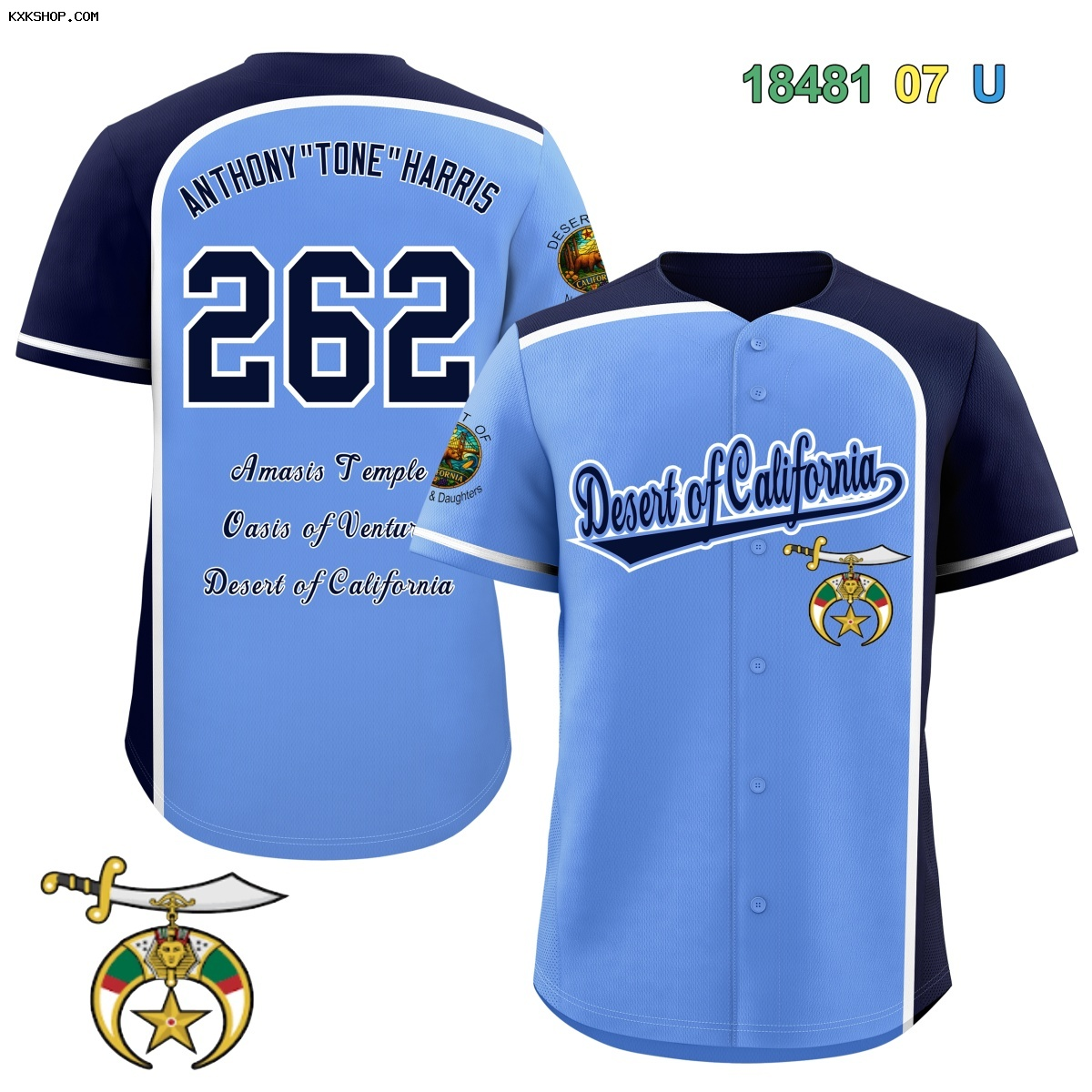 Fans-Made |Custom Light Blue Navy Personalized Color Block Authentic Baseball Jersey For Men