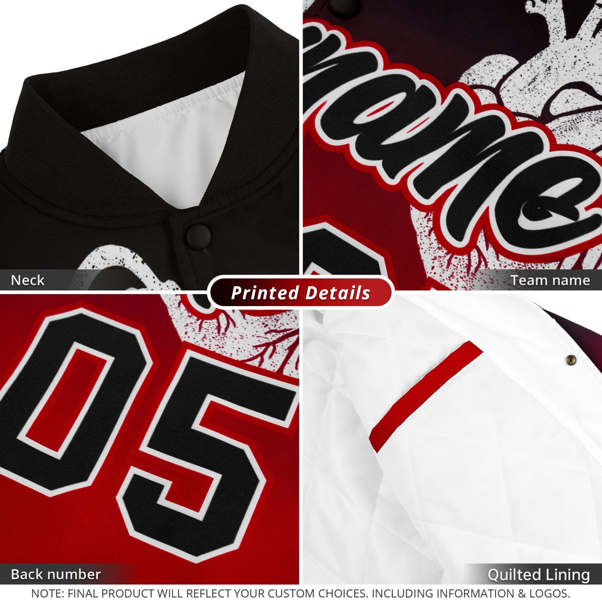 Custom Crimson Silver Black skeleton Halloween Graffiti Pattern Stretch Fabric Jacket| KXKSHOP