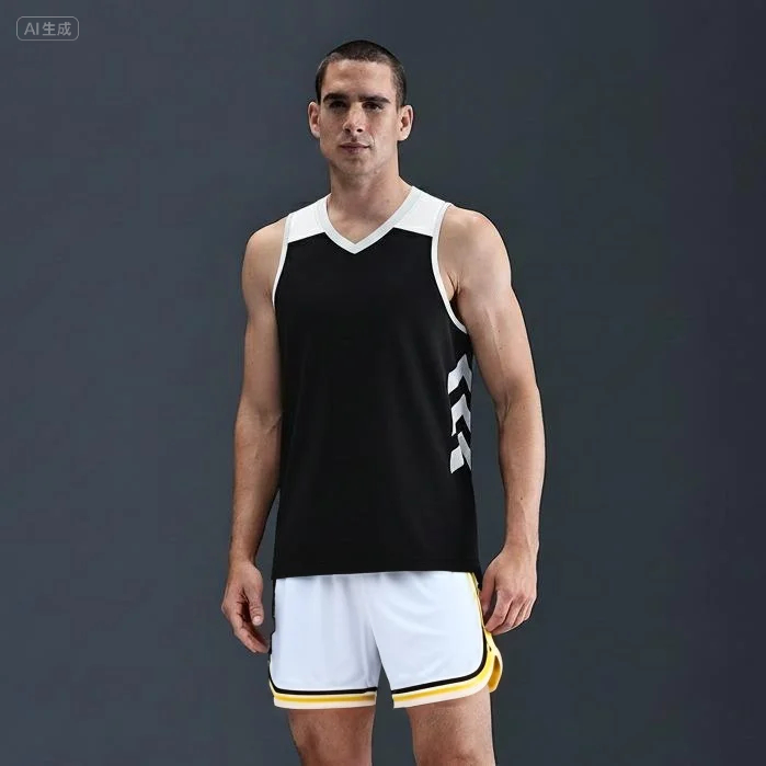 Black White Reversible Tops Basketball Jersey For Men