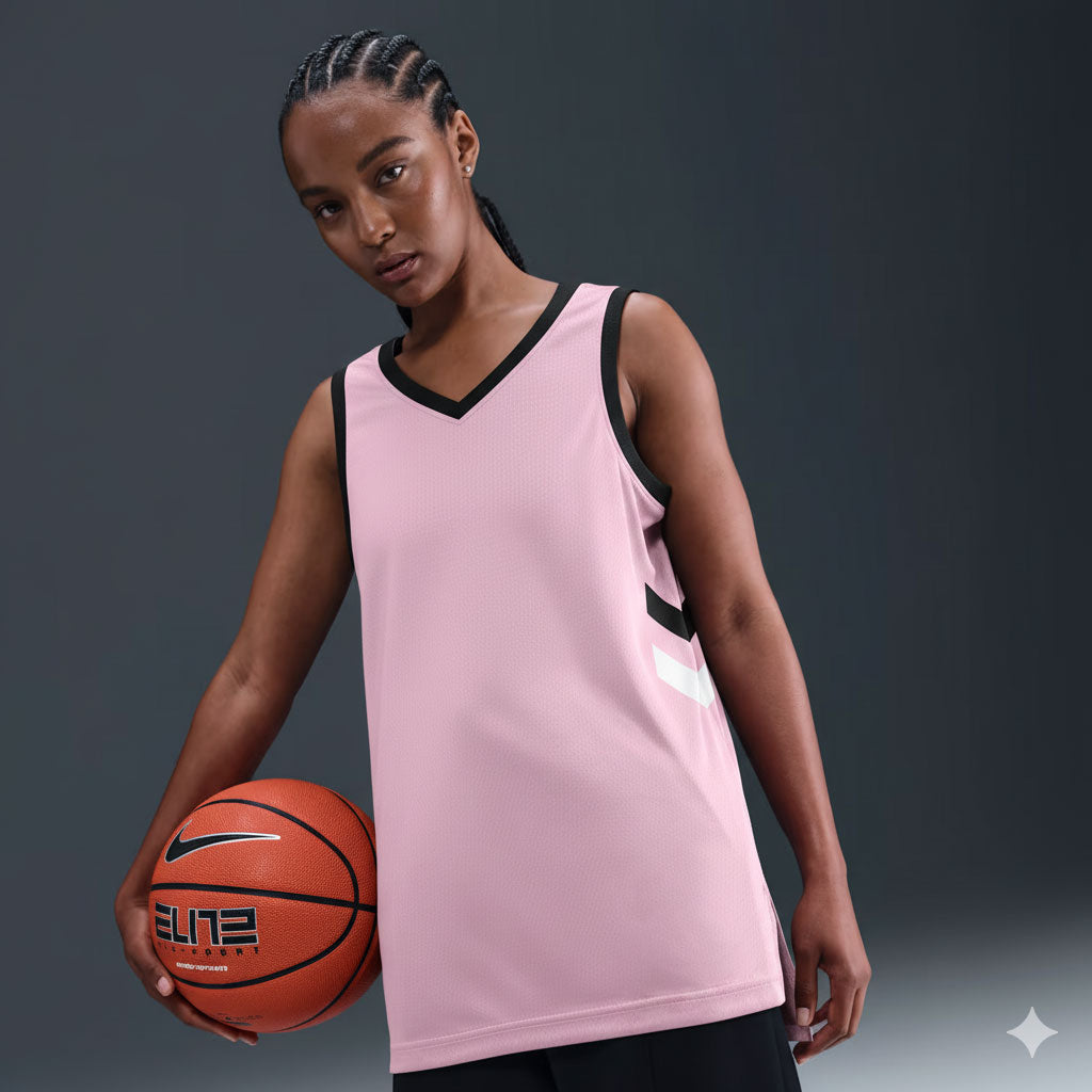 Pink Black Double Side Tops Basketball Jersey For Men