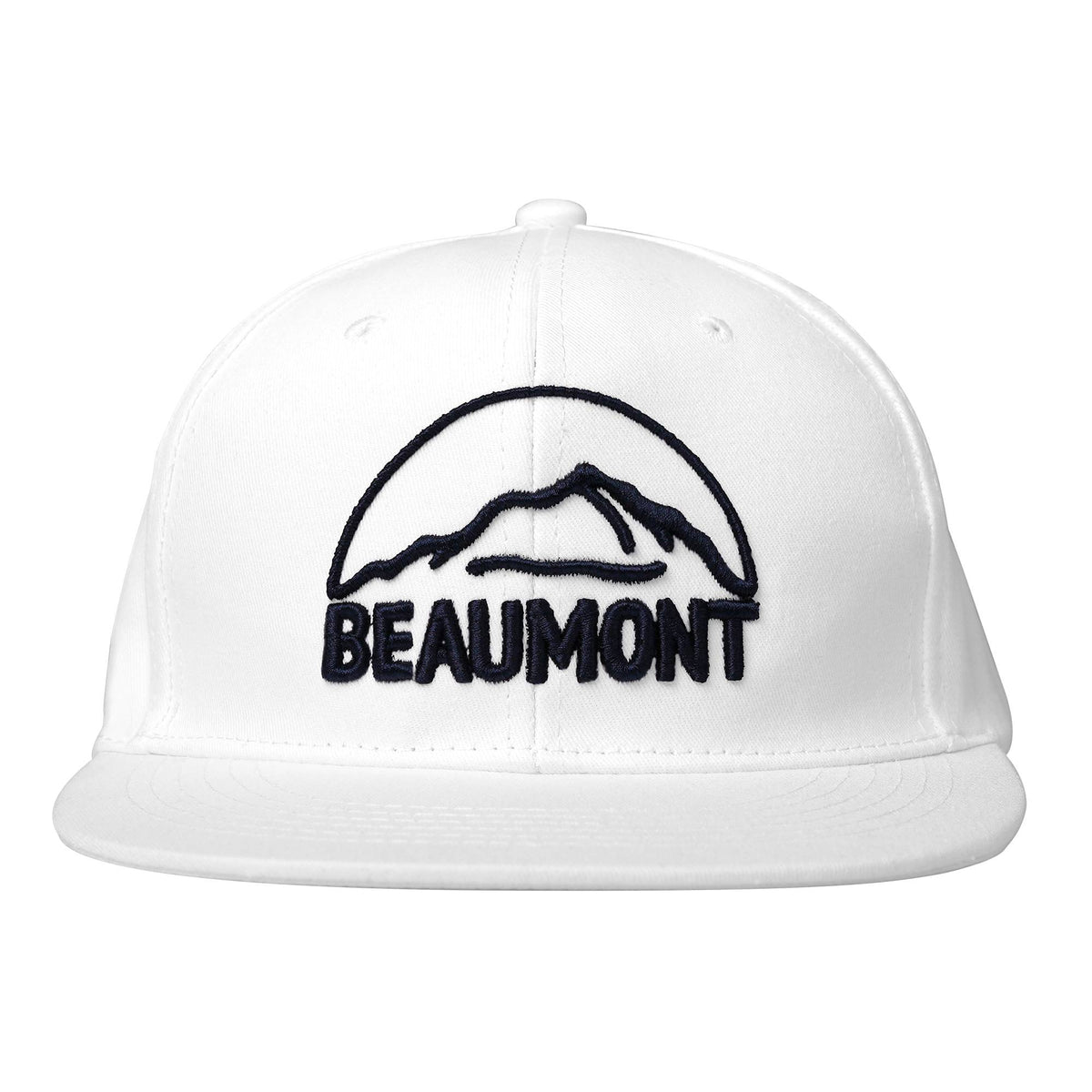 Custom White 3D Puff Embroidery Flat Embroidery Flat Eaves Sport Baseball Cap Design for Men/Women/Youth-White2