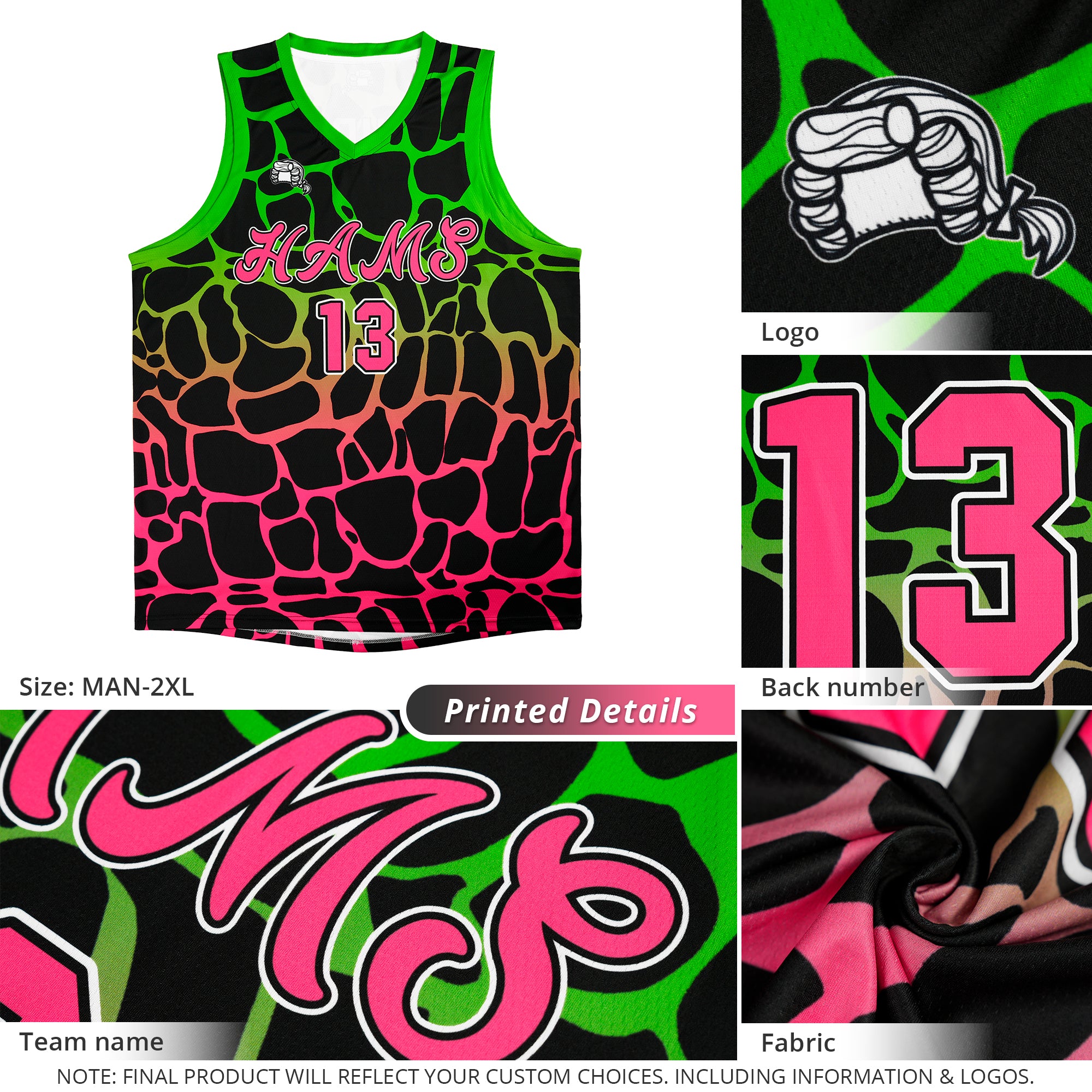 Custom Black Green-Blue Spotted Graffiti Pattern Sports Uniform Basketball Jersey