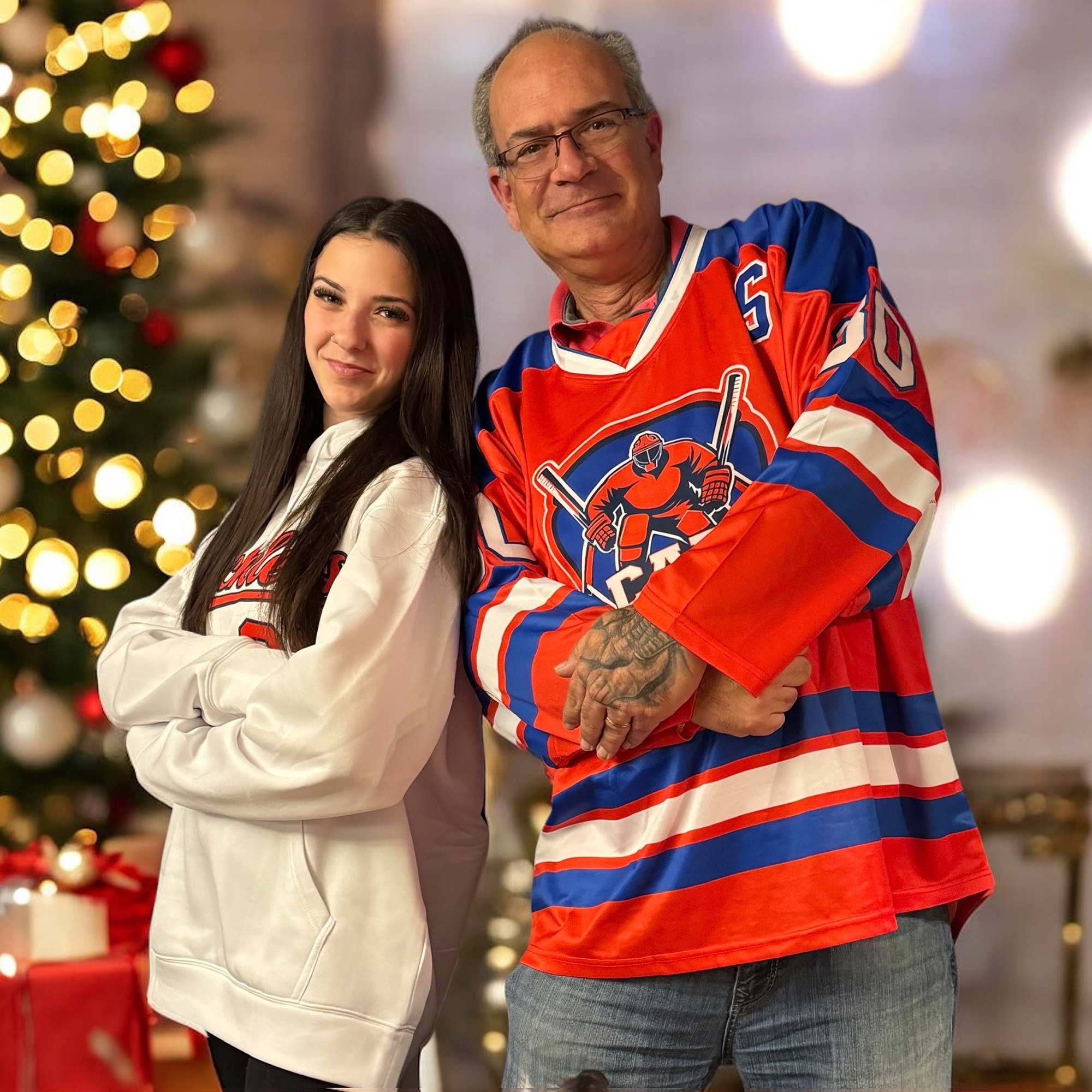 Custom Royal White Royal-Gold Classic Style Hockey Jersey