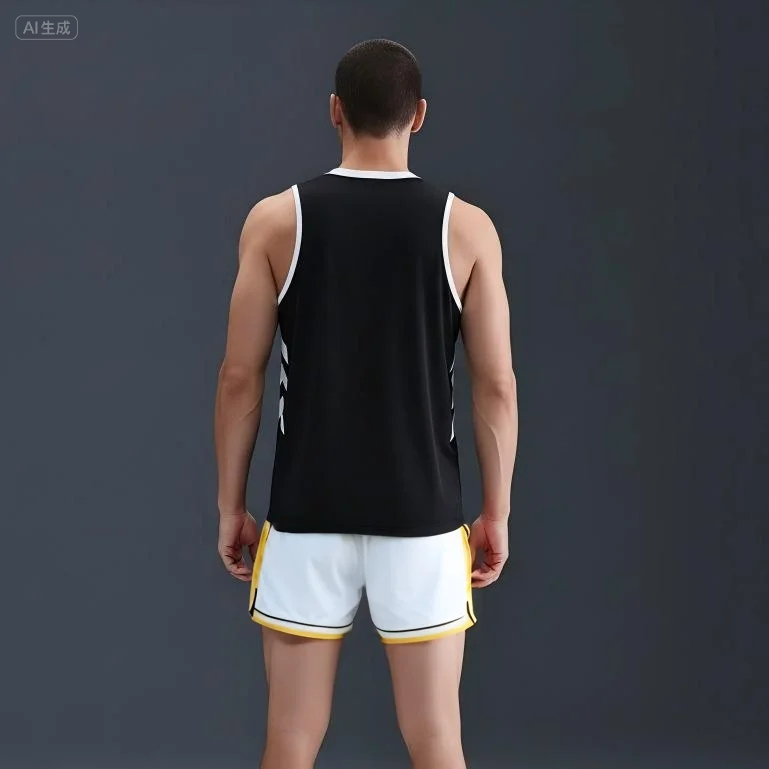 Black White Reversible Tops Basketball Jersey For Men