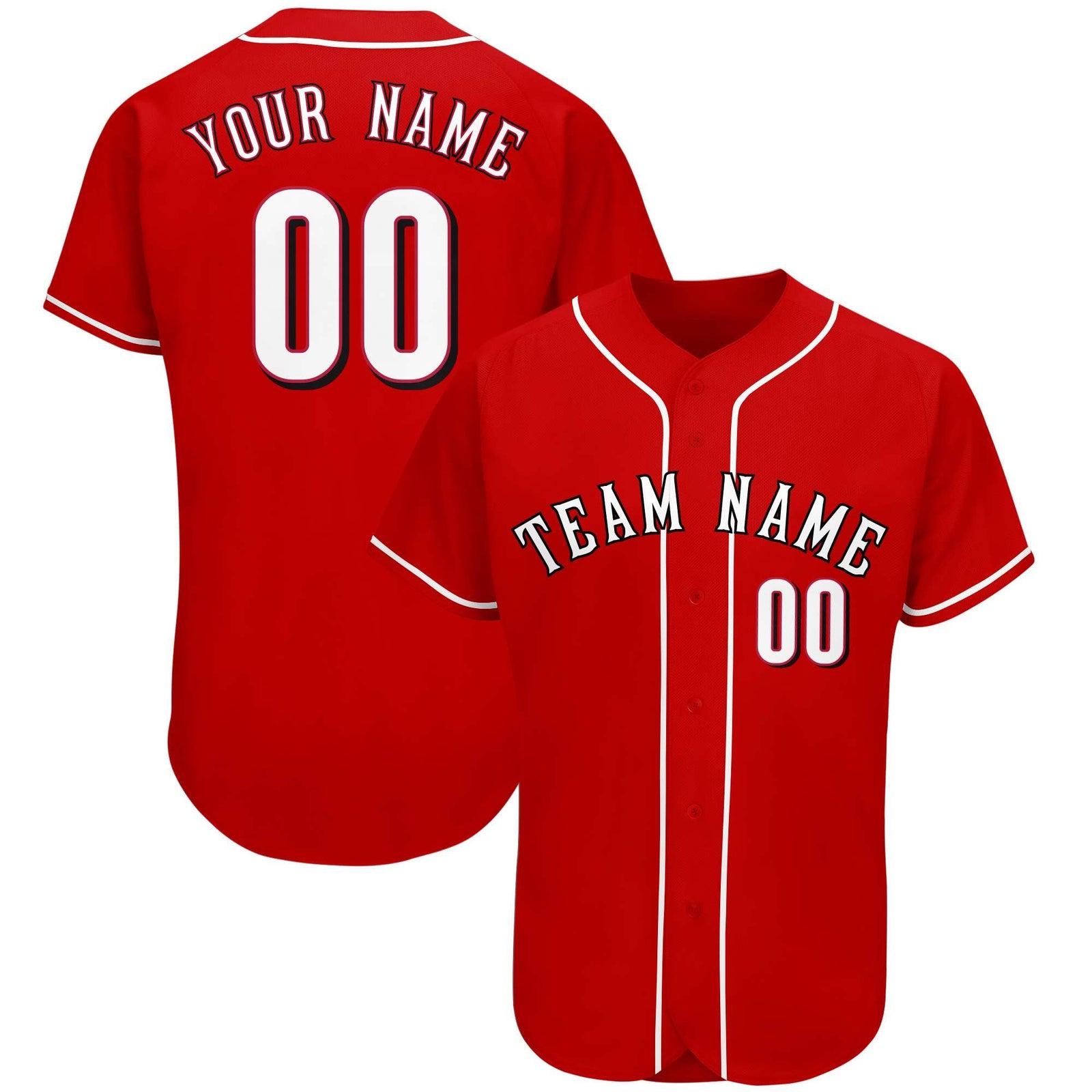 Custom Red Team Classic Style Authentic Baseball Jersey