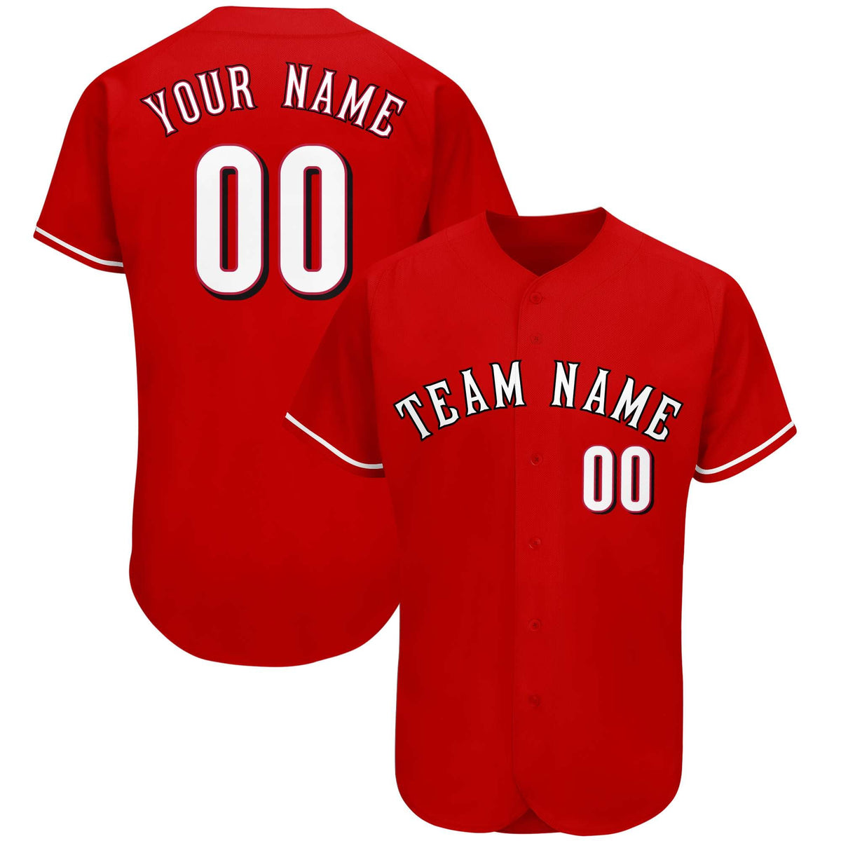 Custom Red Team Classic Style Authentic Baseball Jersey