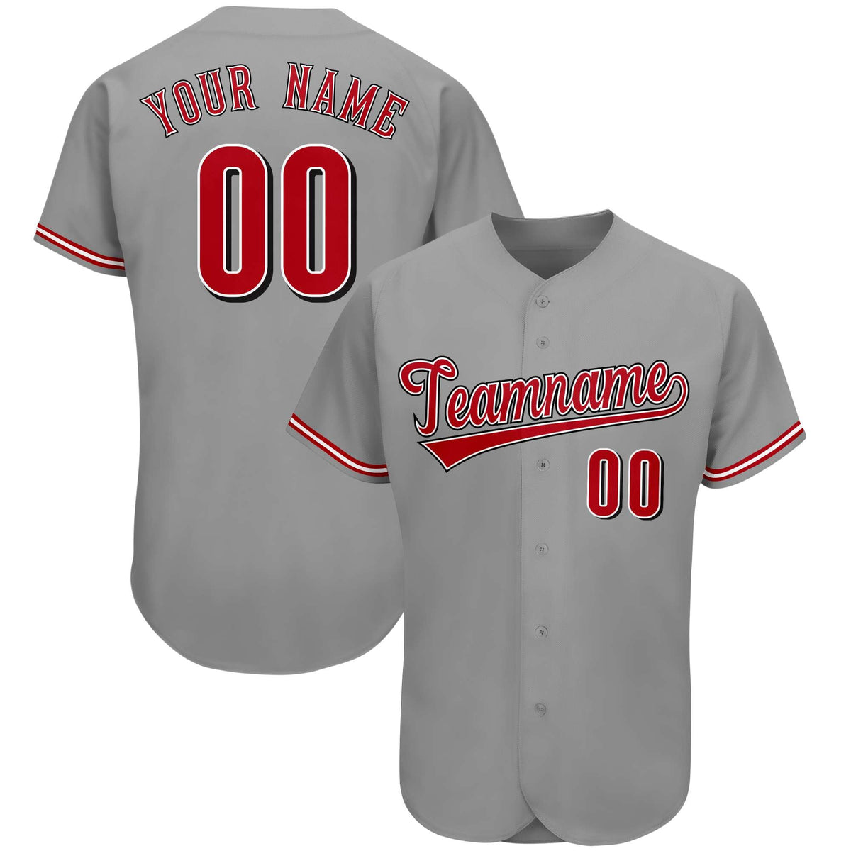 Custom Gray Team Classic Style Authentic Baseball Jersey