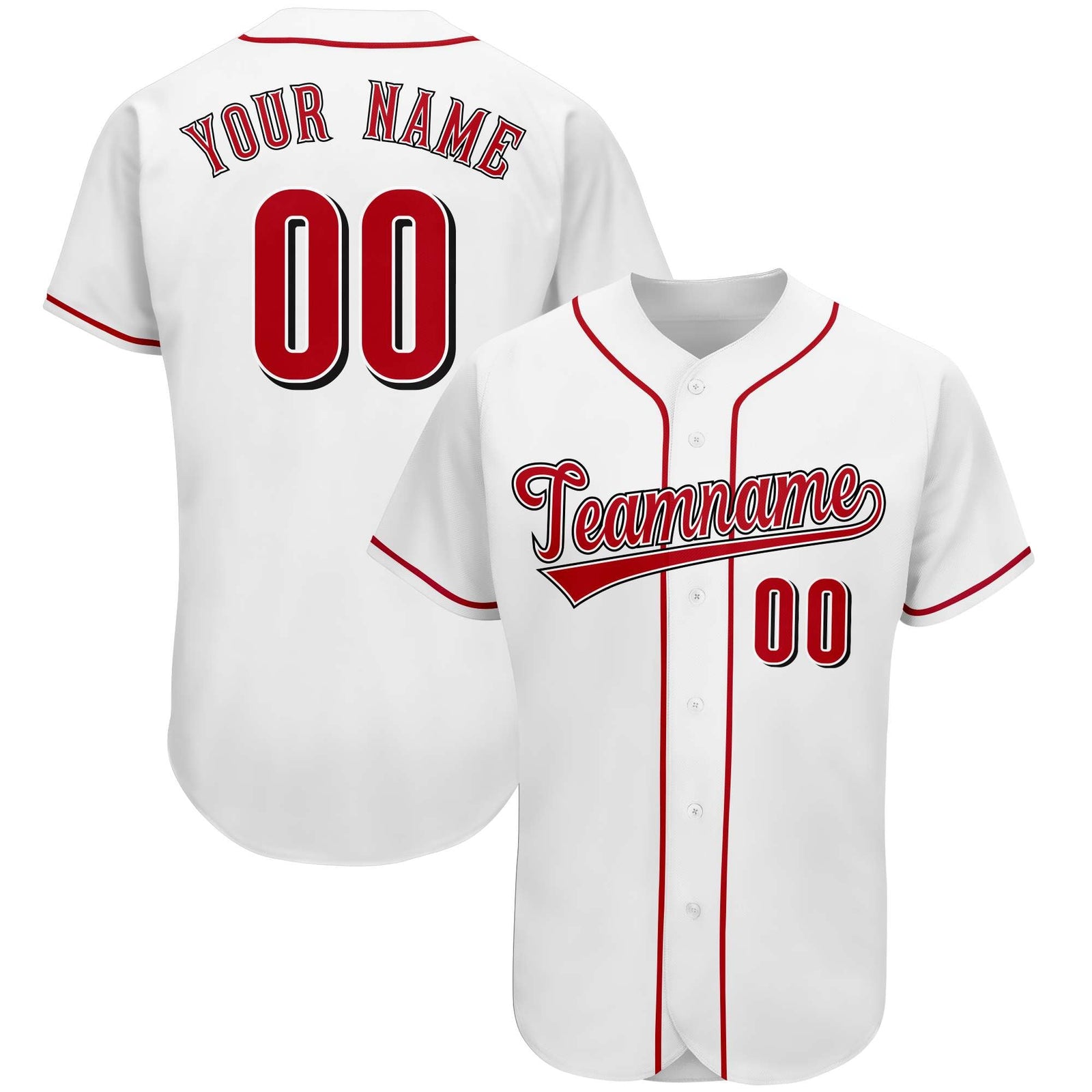 Custom White Team Classic Style Authentic Baseball Jersey