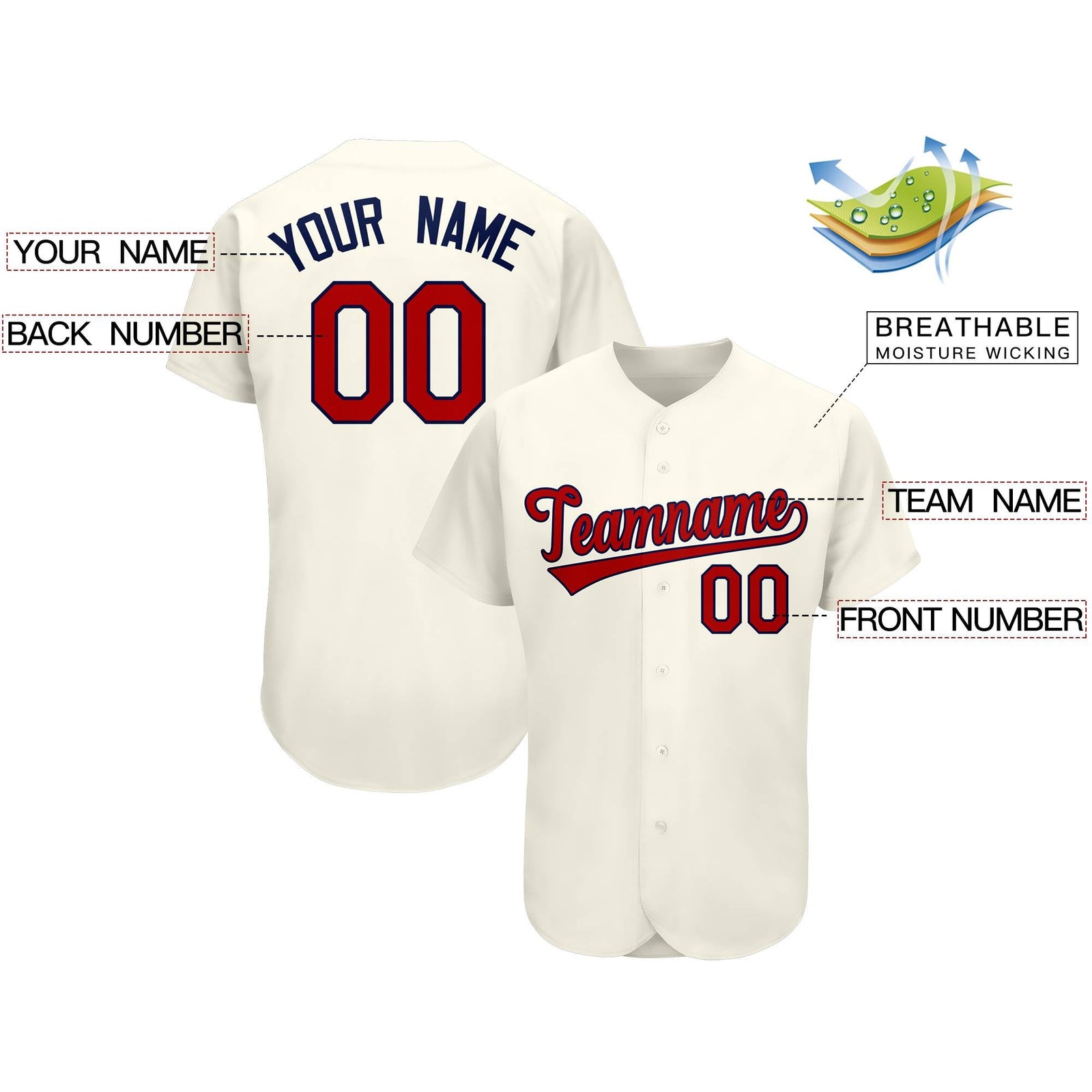 Custom Cream Team Classic Authentic Baseball Jersey