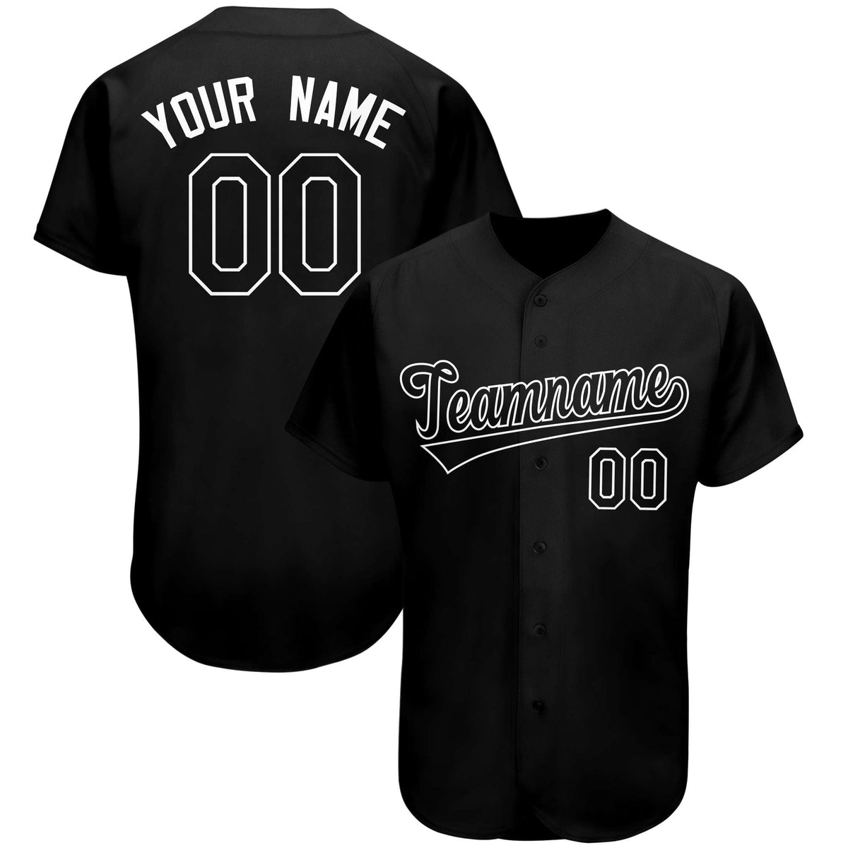 Custom Black Team Classic Style Authentic Baseball Jersey