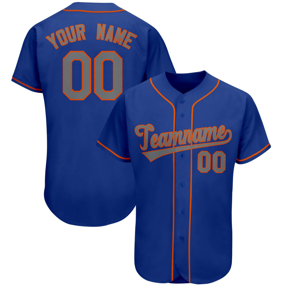 Custom Royal Team Classic Style Authentic Baseball Jersey