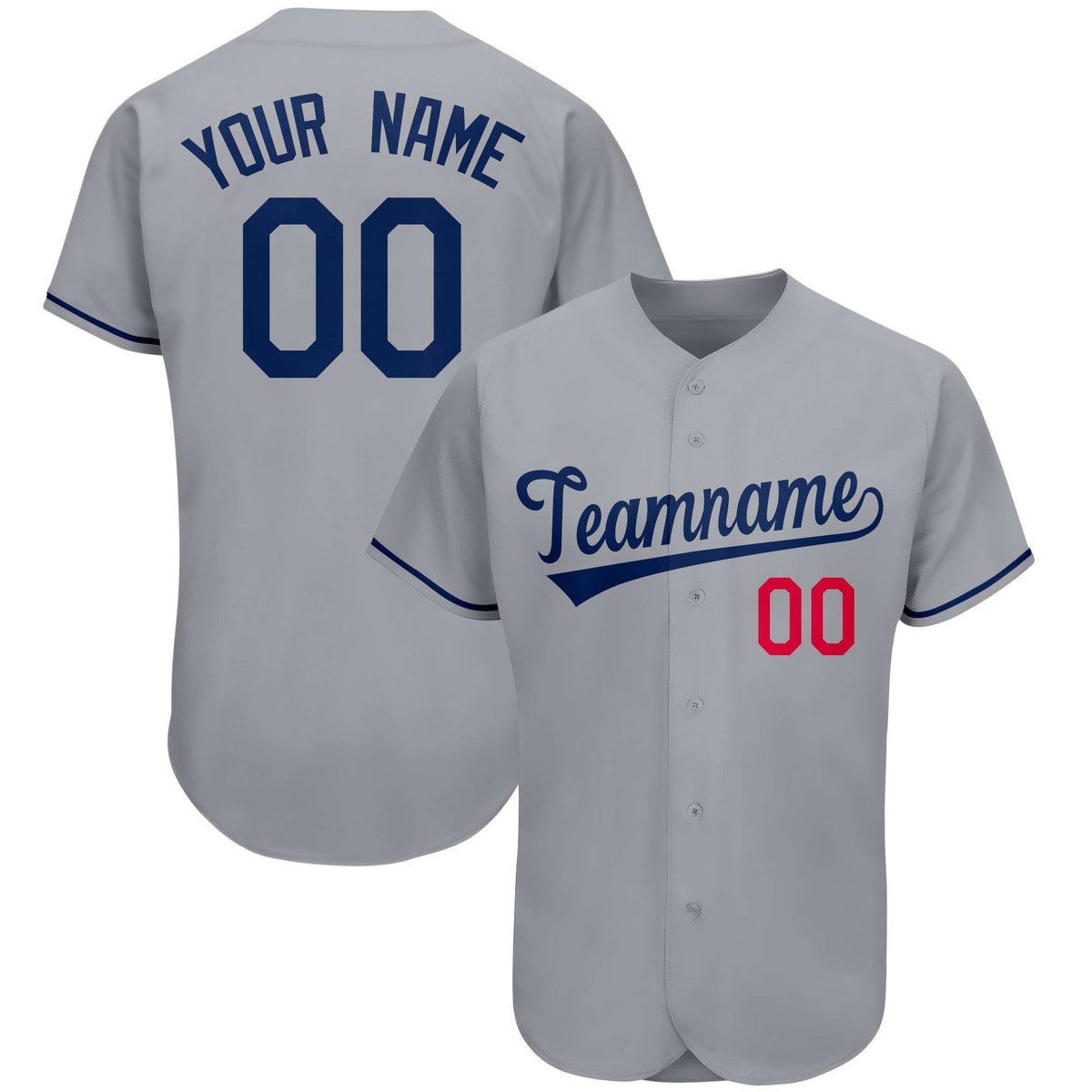 Custom Gray Team Classic Style Authentic Baseball Jersey