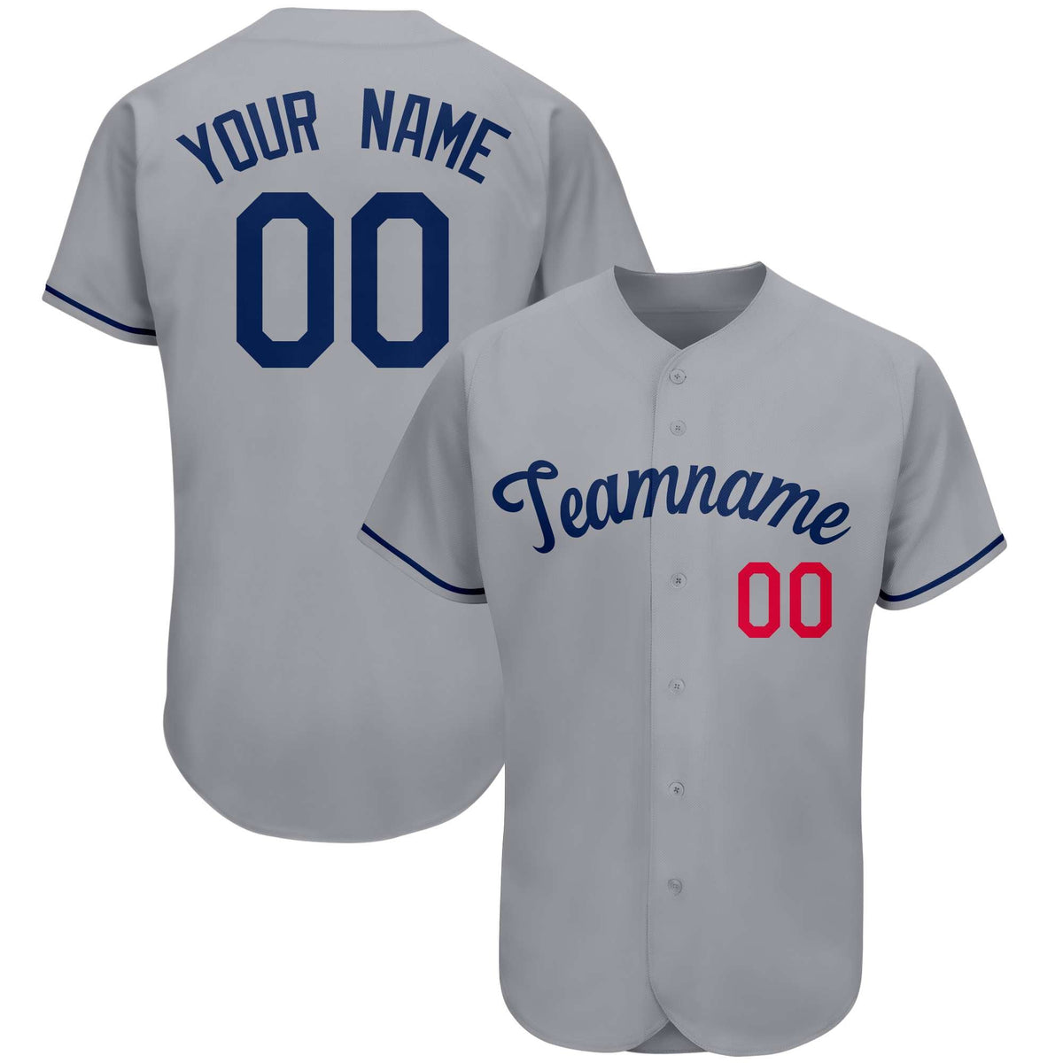 Custom Gray Team Classic Style Authentic Baseball Jersey