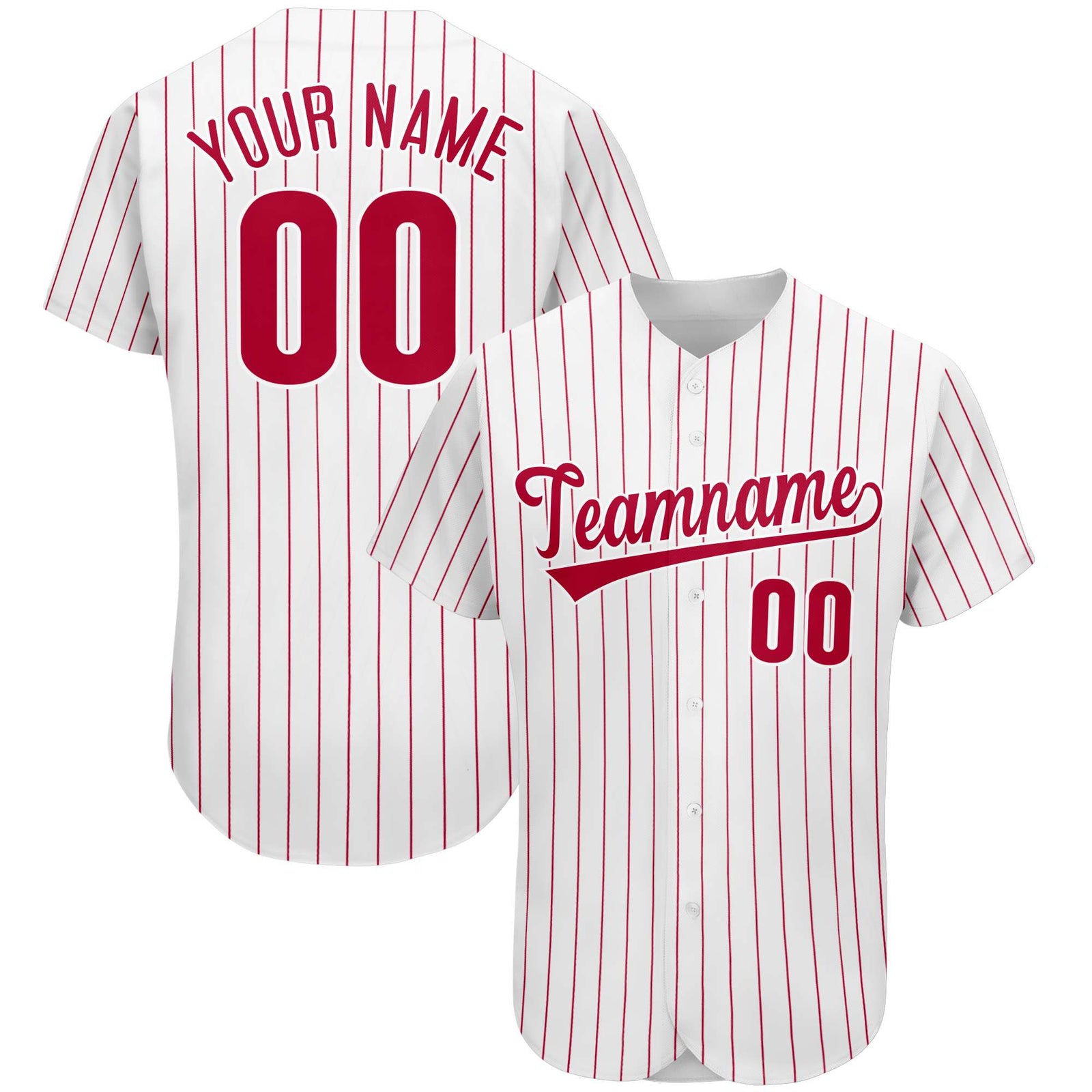 Custom Red Team Classic Style Authentic Baseball Jersey
