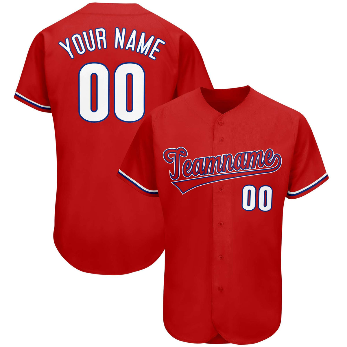 Custom Red Team Classic Style Authentic Baseball Jersey