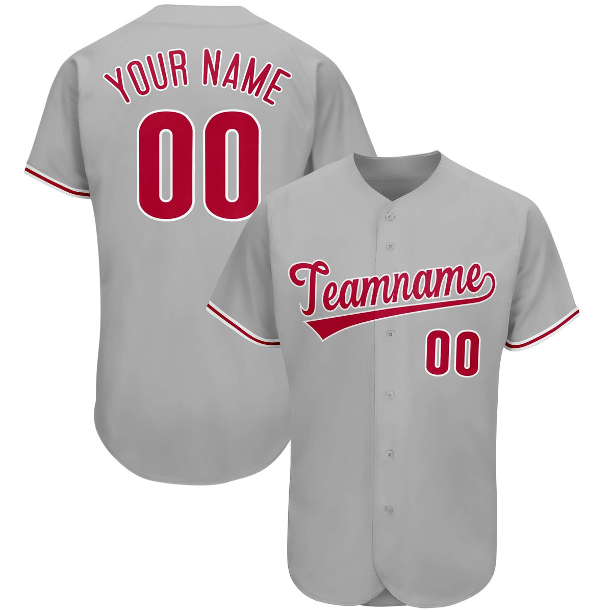 Custom Gray Team Classic Style Authentic Baseball Jersey