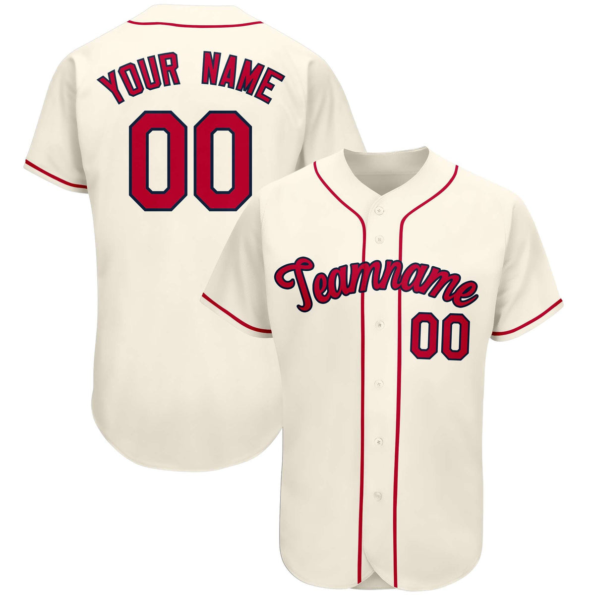 Custom Cream Team Classic Style Authentic Baseball Jersey
