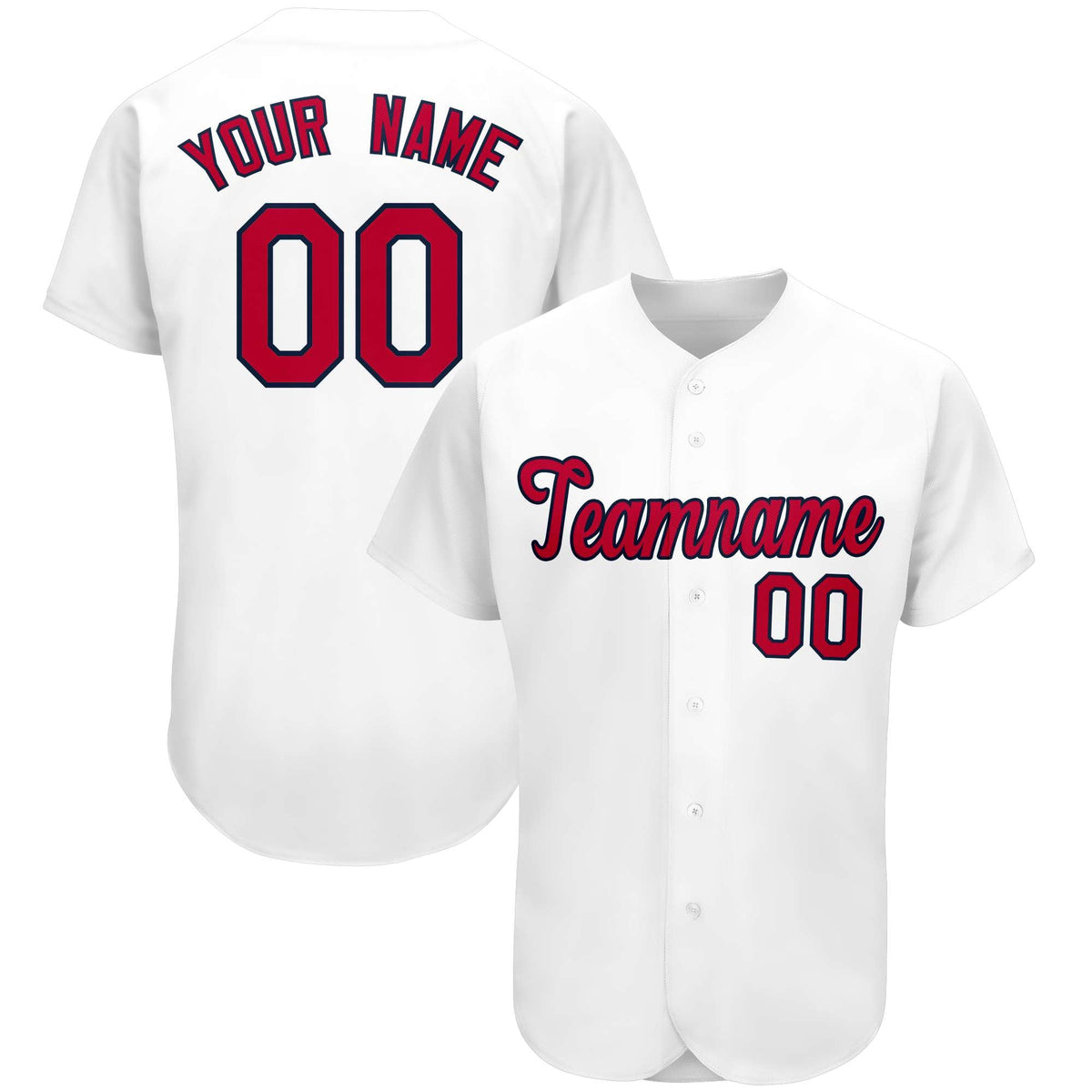 Custom White Team Classic Style Authentic Baseball Jersey