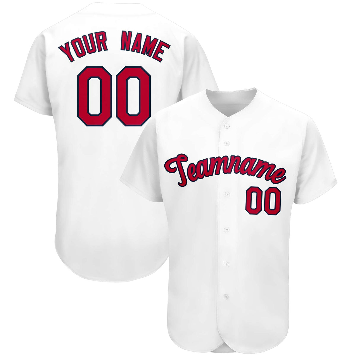 Custom White Team Classic Style Authentic Baseball Jersey