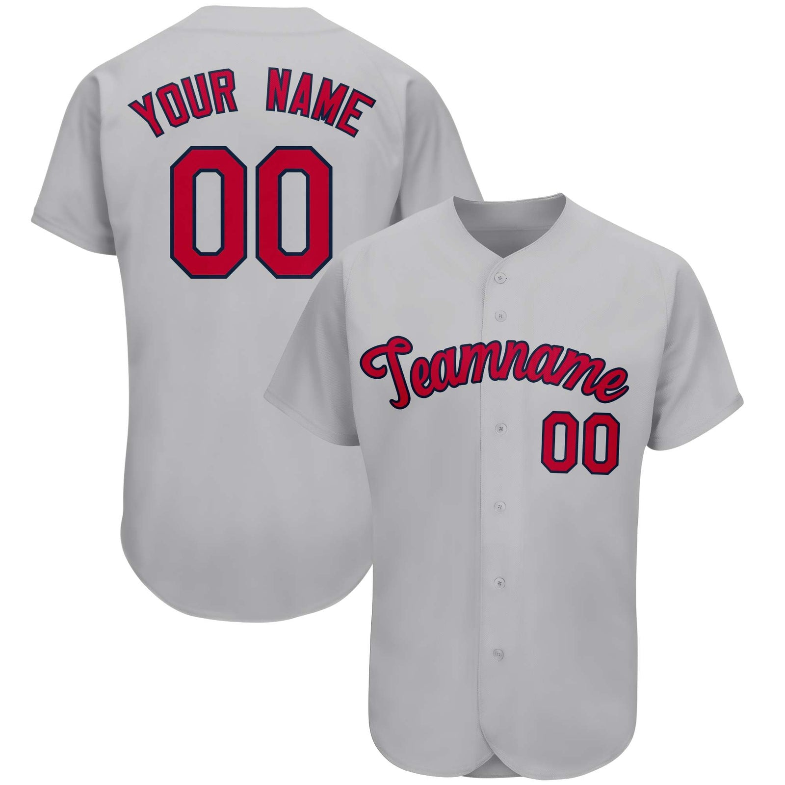 Custom Gray Team Classic Style Authentic Baseball Jersey