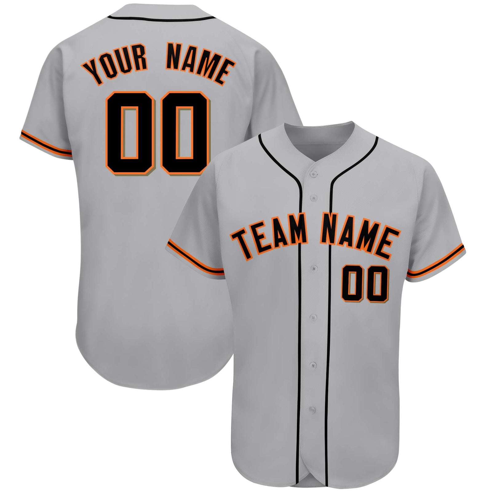 Custom Gray Team Classic Style Authentic Baseball Jersey