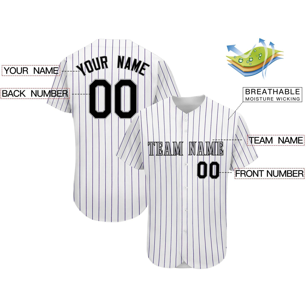Custom Purple Team Classic Style Authentic Baseball Jersey