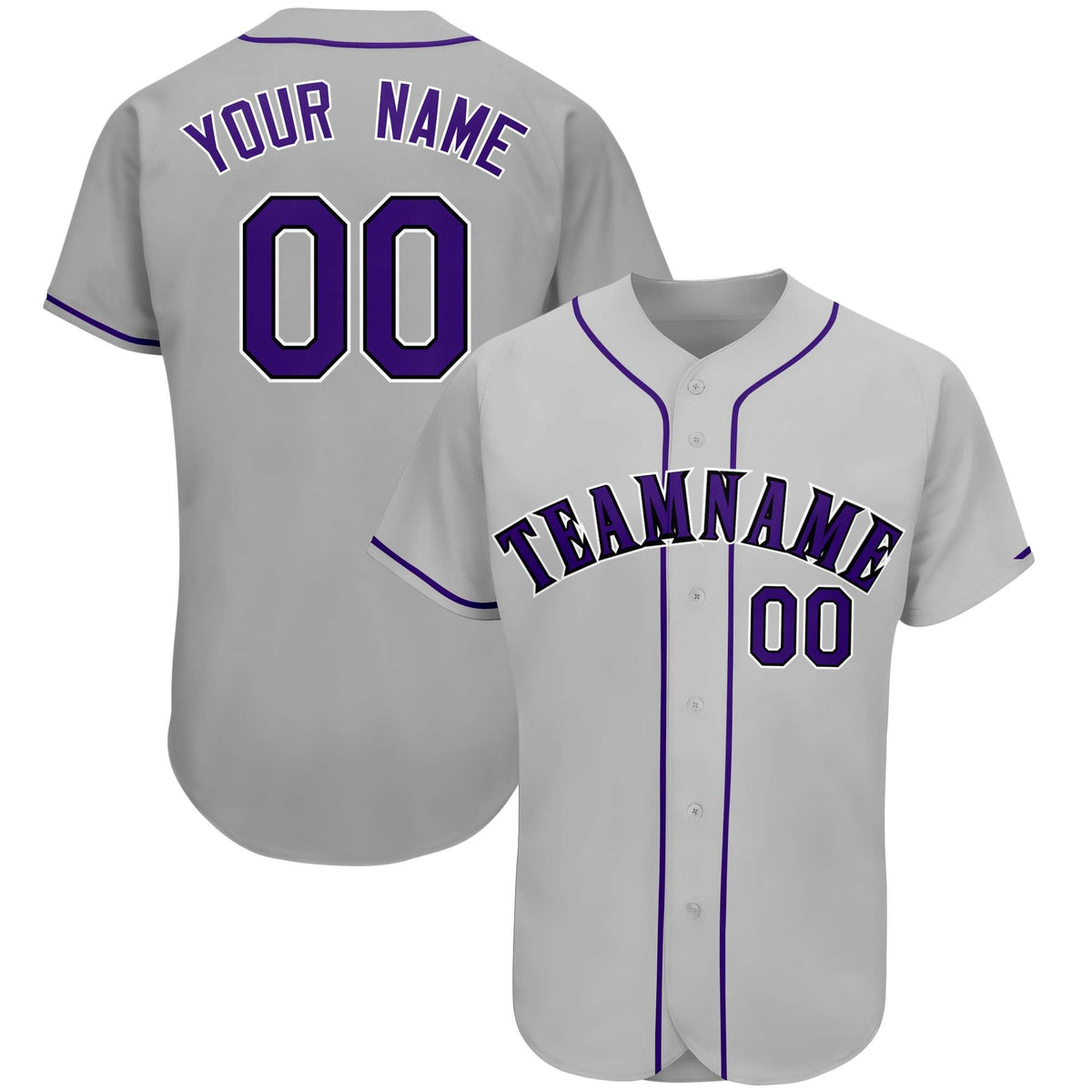 Custom Gray Team Classic Style Authentic Baseball Jersey