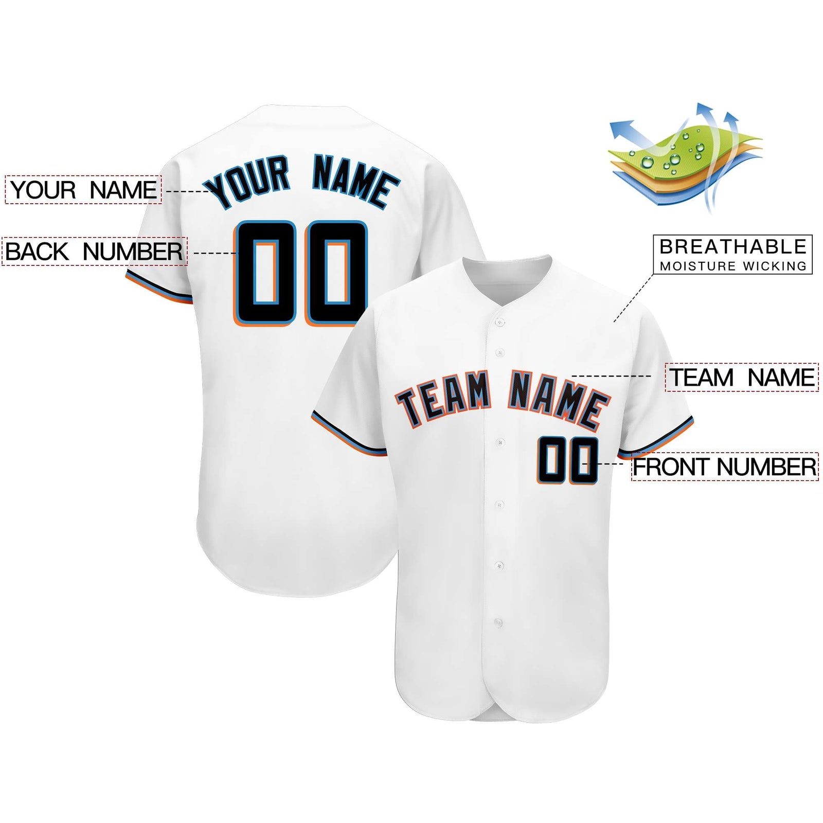 Custom White Team Classic Style Authentic Baseball Jersey