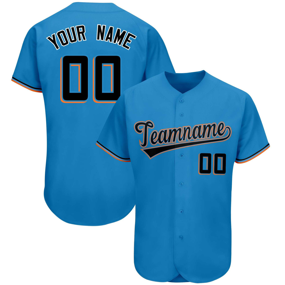 Custom Powder Blue Team Classic Style Authentic Baseball Jersey