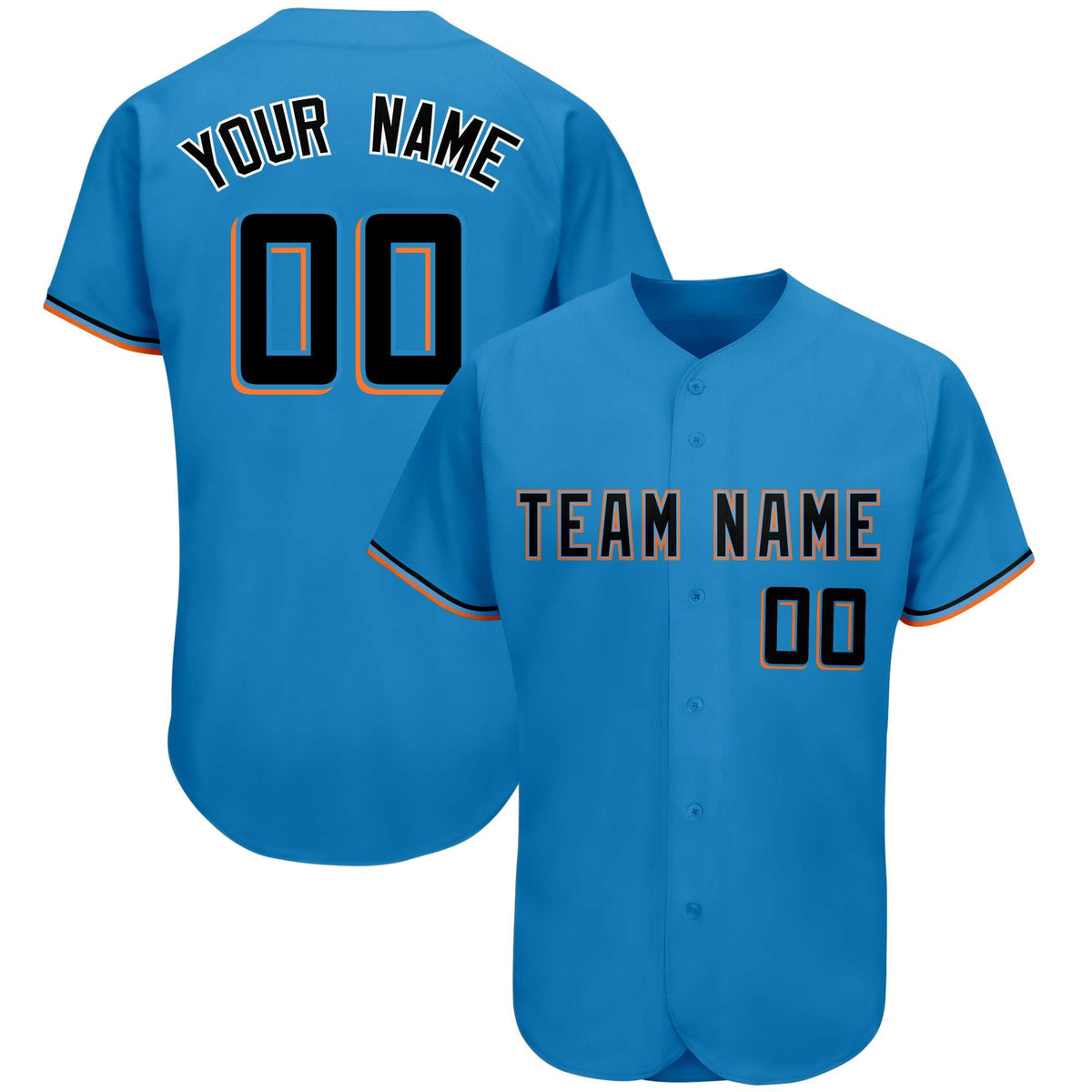 Custom Powder Blue Team Classic Style Authentic Baseball Jersey