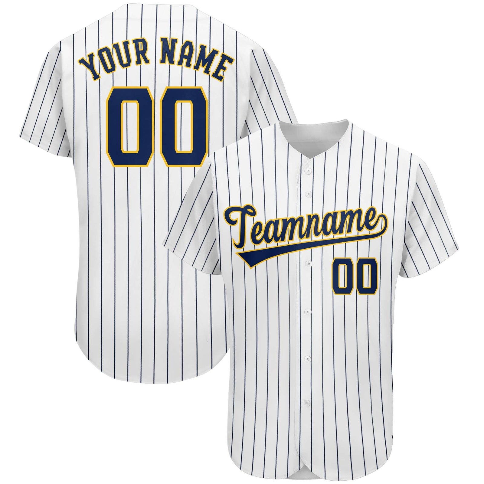 Custom Navy Team Classic Style Authentic Baseball Jersey
