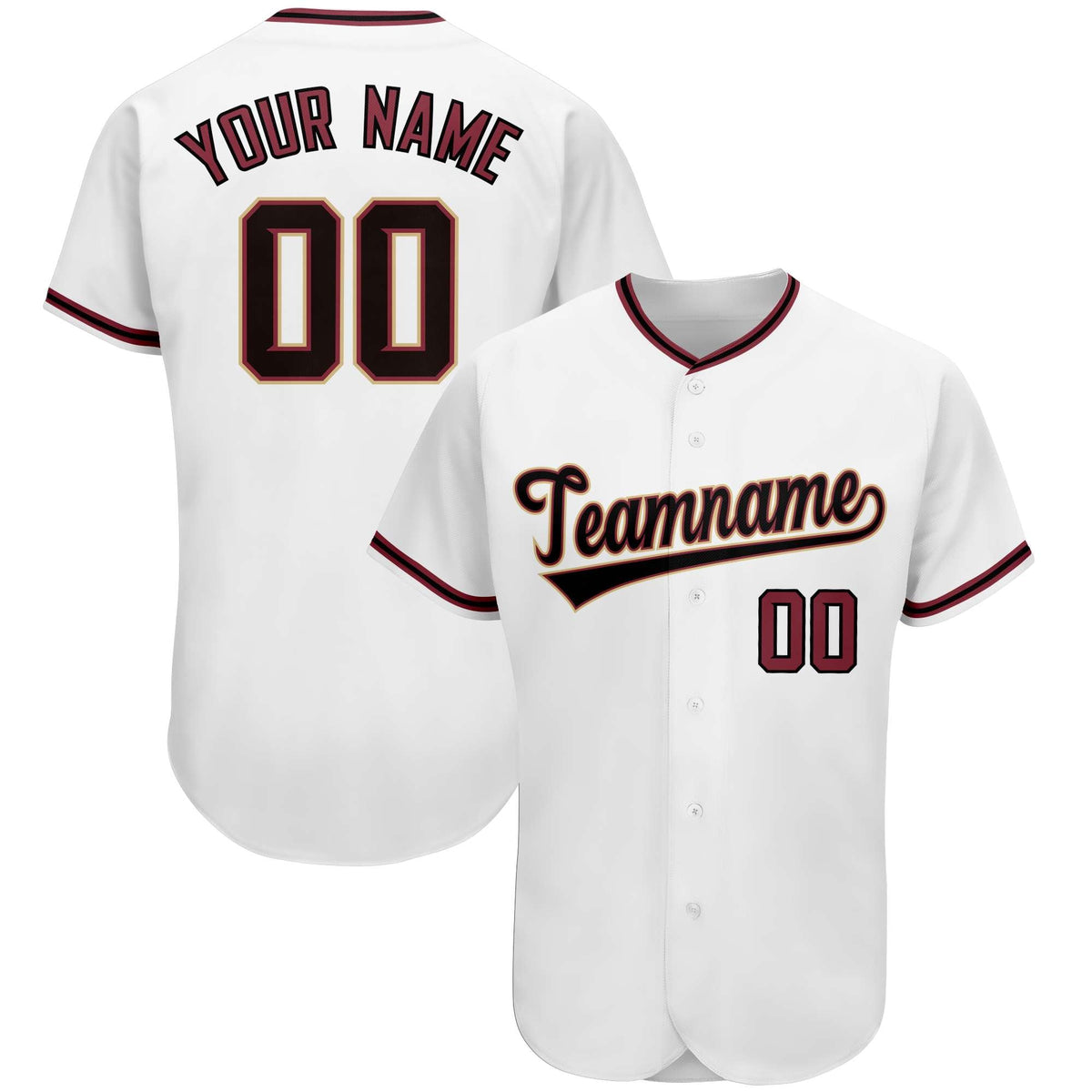 Custom White Team Classic Style Authentic Baseball Jersey