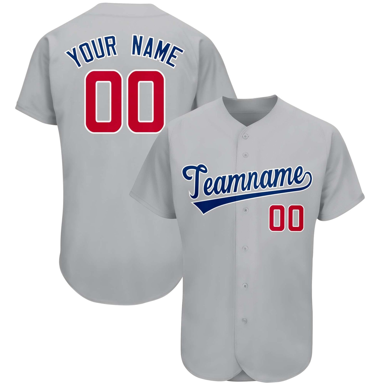 Custom Gray Team Classic Style Authentic Baseball Jersey