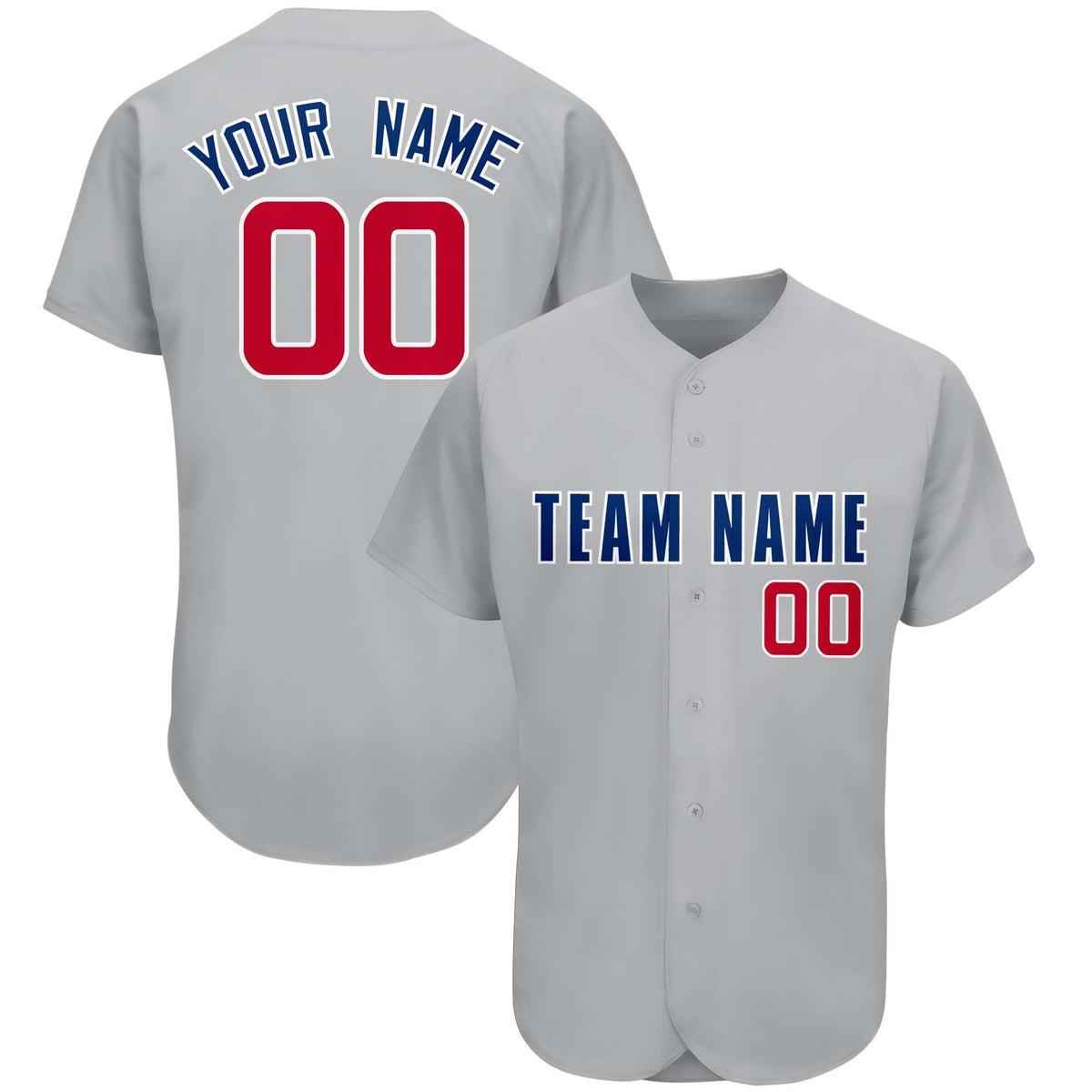 Custom Gray Team Classic Style Authentic Baseball Jersey