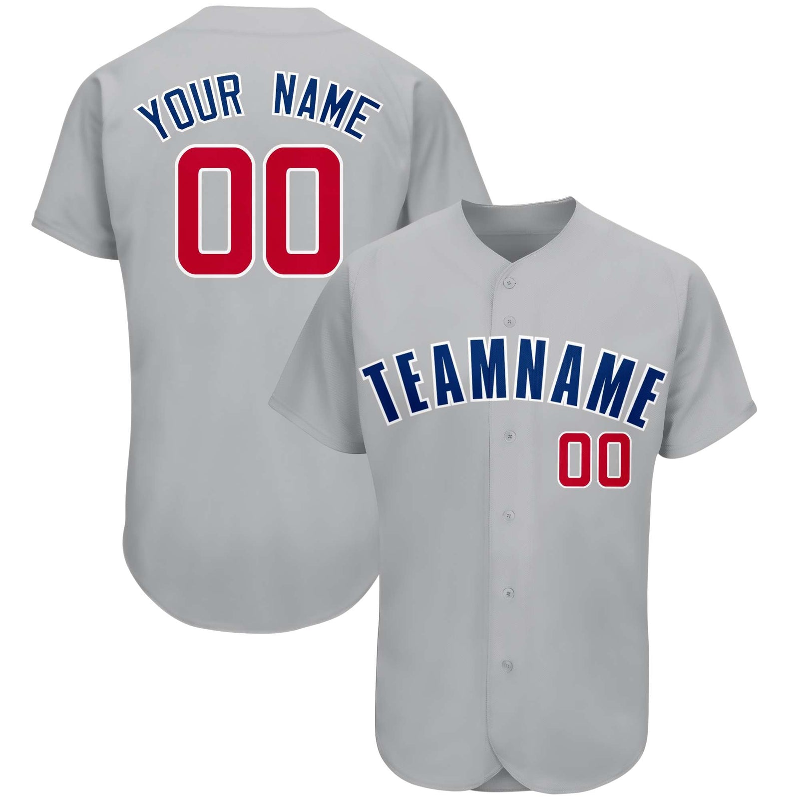 Custom Gray Team Classic Style Authentic Baseball Jersey