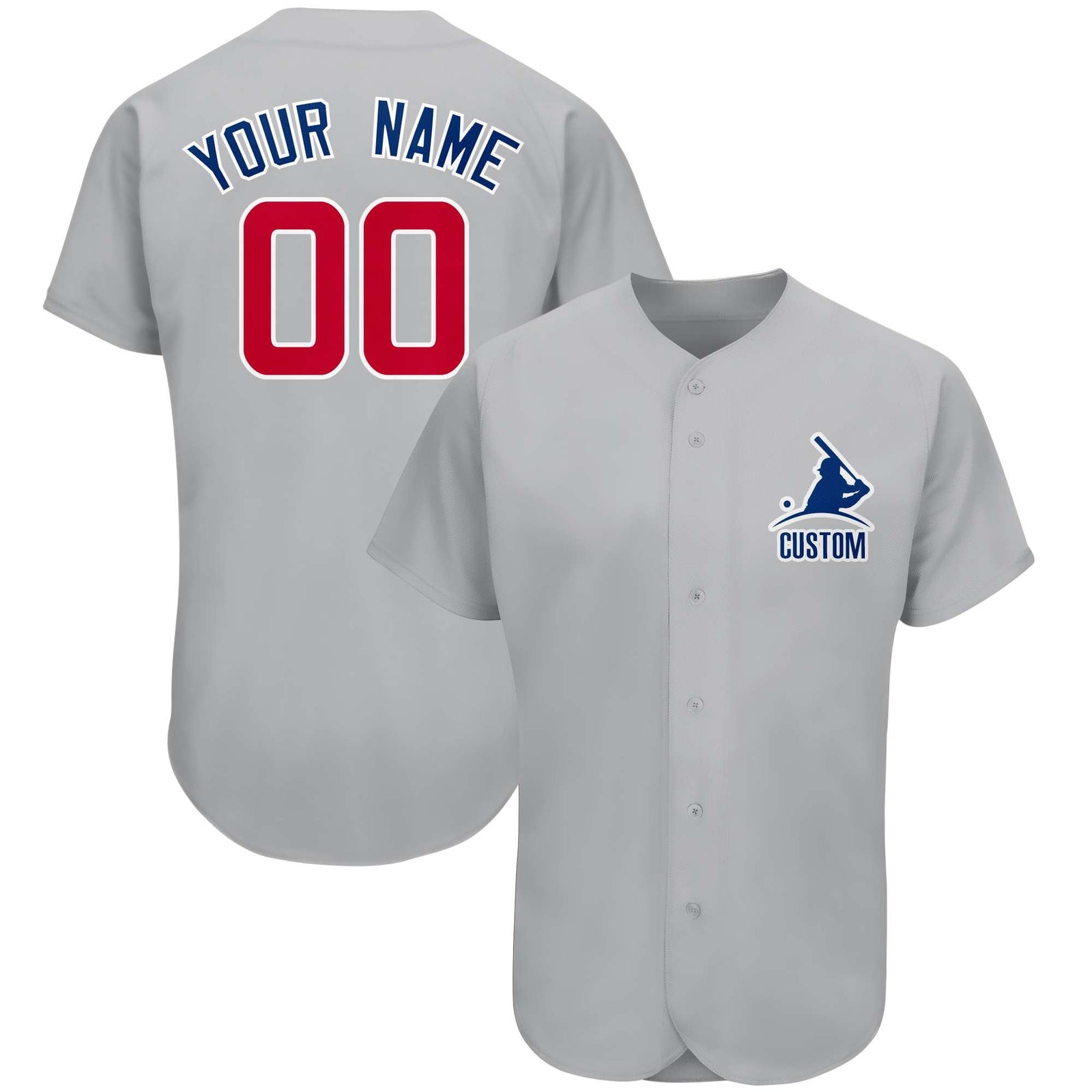 Custom Gray Team Classic Style Authentic Baseball Jersey