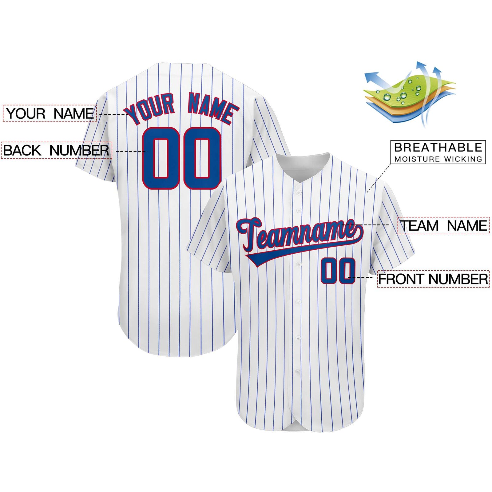 Custom Royal Team Classic Style Authentic Baseball Jersey