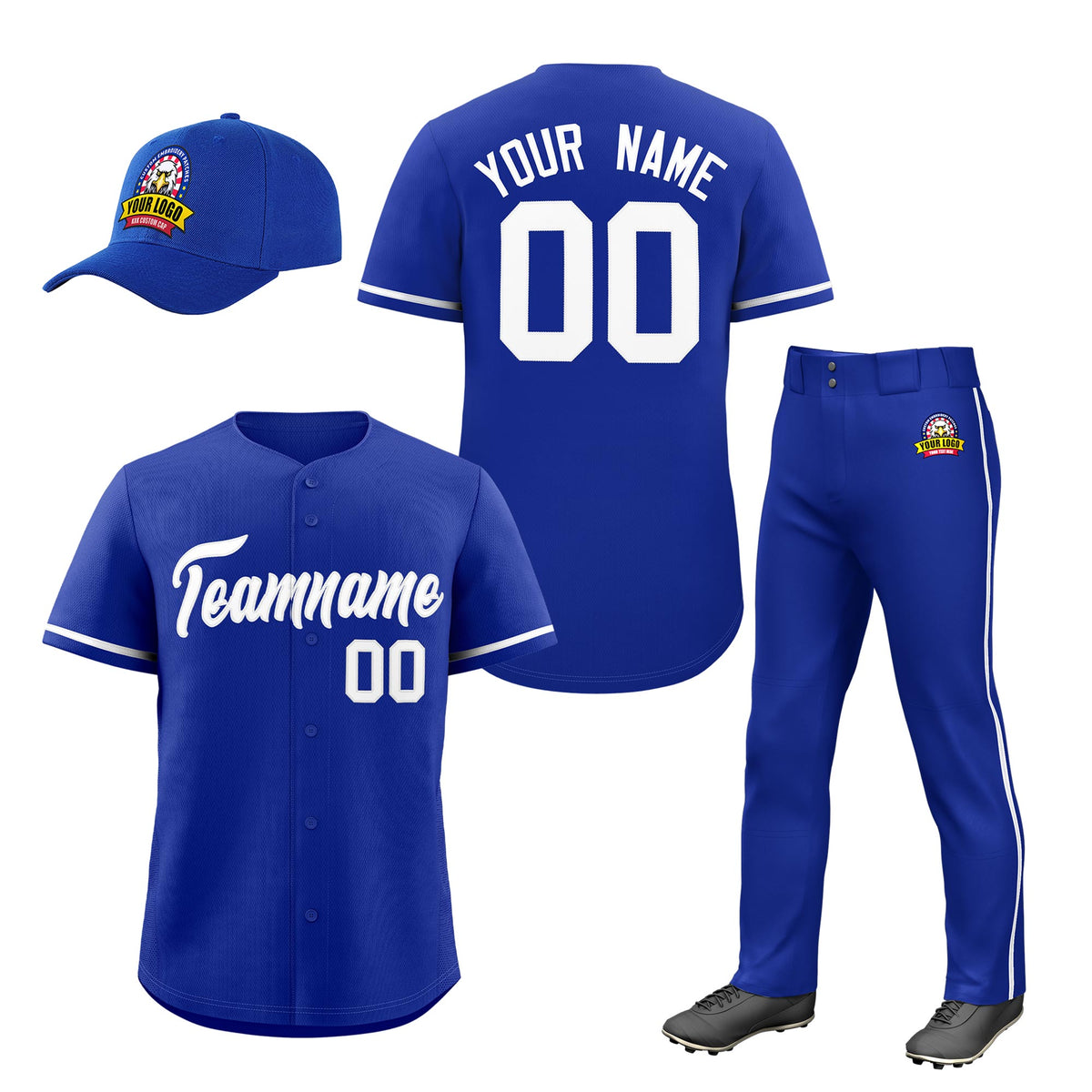 Custom Royal Blue White Classic Style  Baseball Uniform Jersey/Pants/Hat Package For Team |KXKSHOP